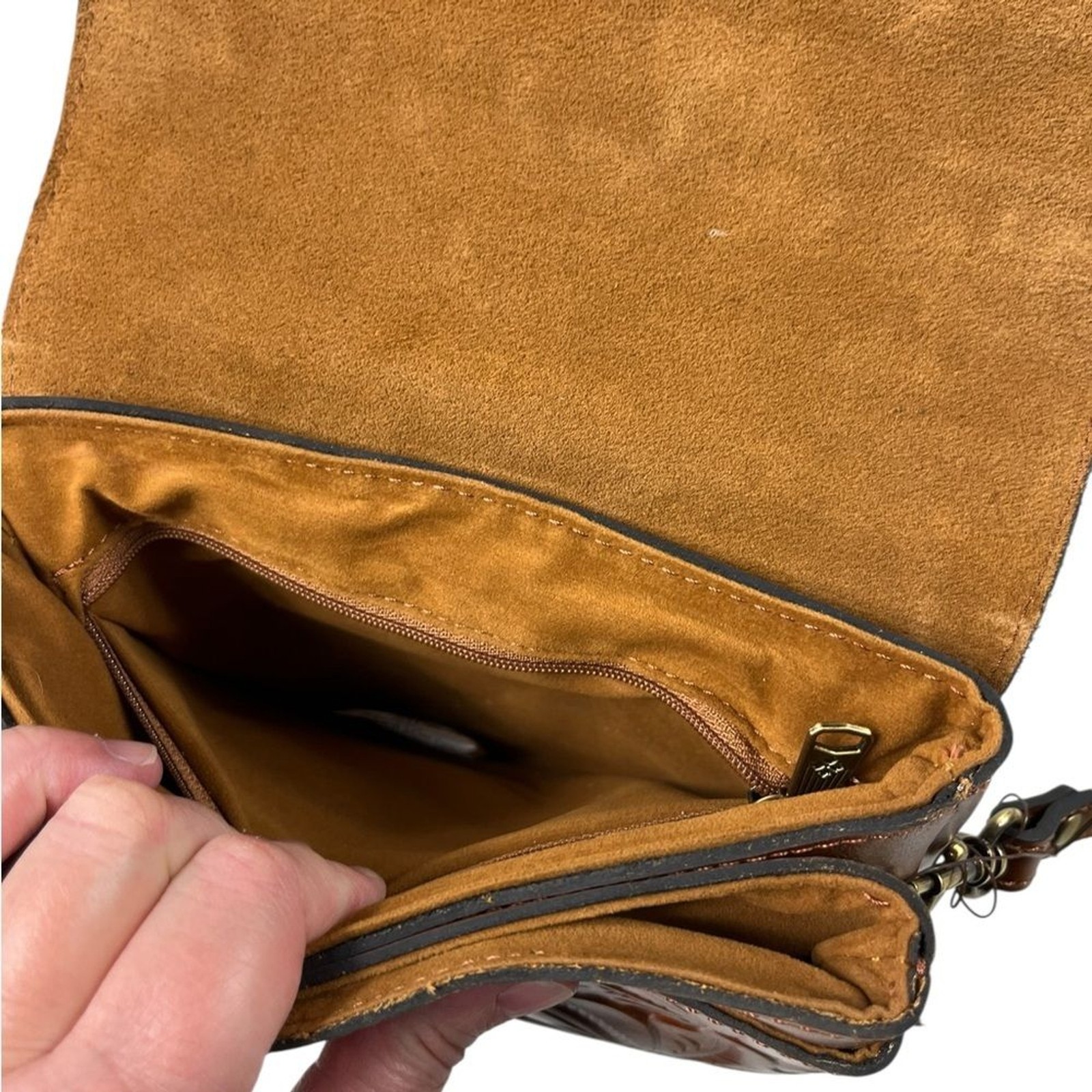 Patricia Nash Carmel Tooled Leather Crossbody Balluri Florence NWT Tiny Flaws