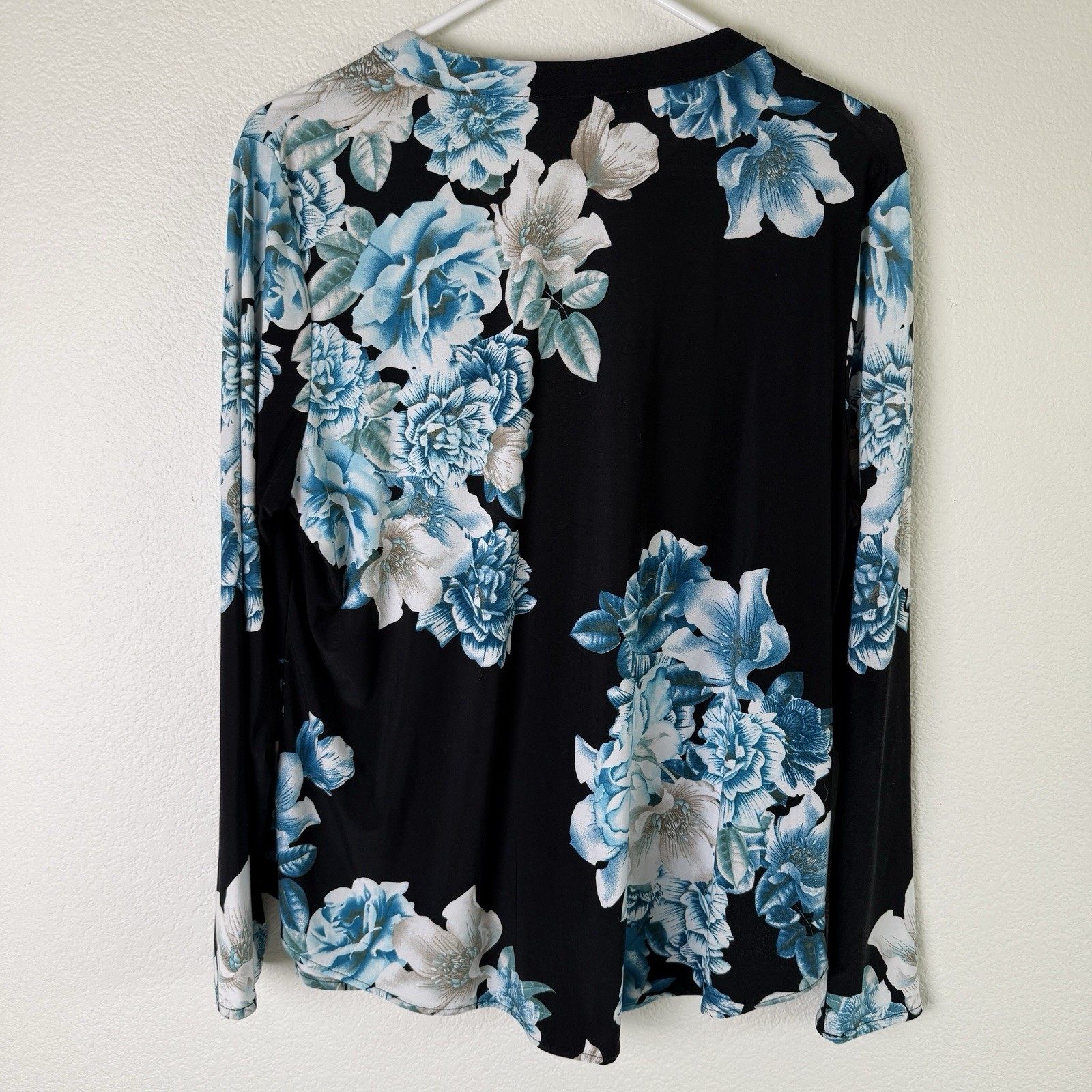 INC Floral Pullover Tunic Top XL/0X Colorful Knit Business Casual Zipper Detail