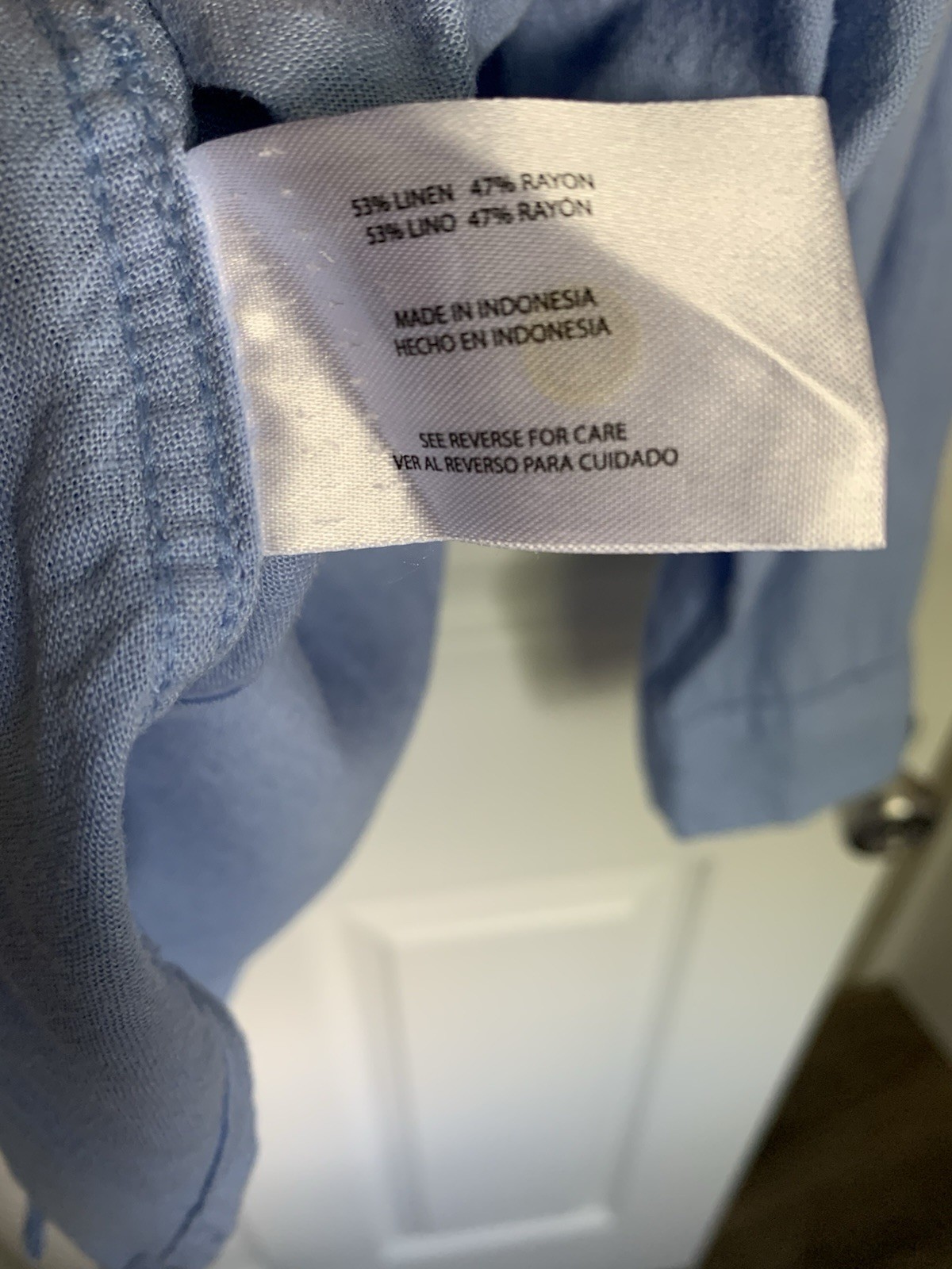 Gap Women’s Blue linen-blend button down shirt Size XXL – 2XL