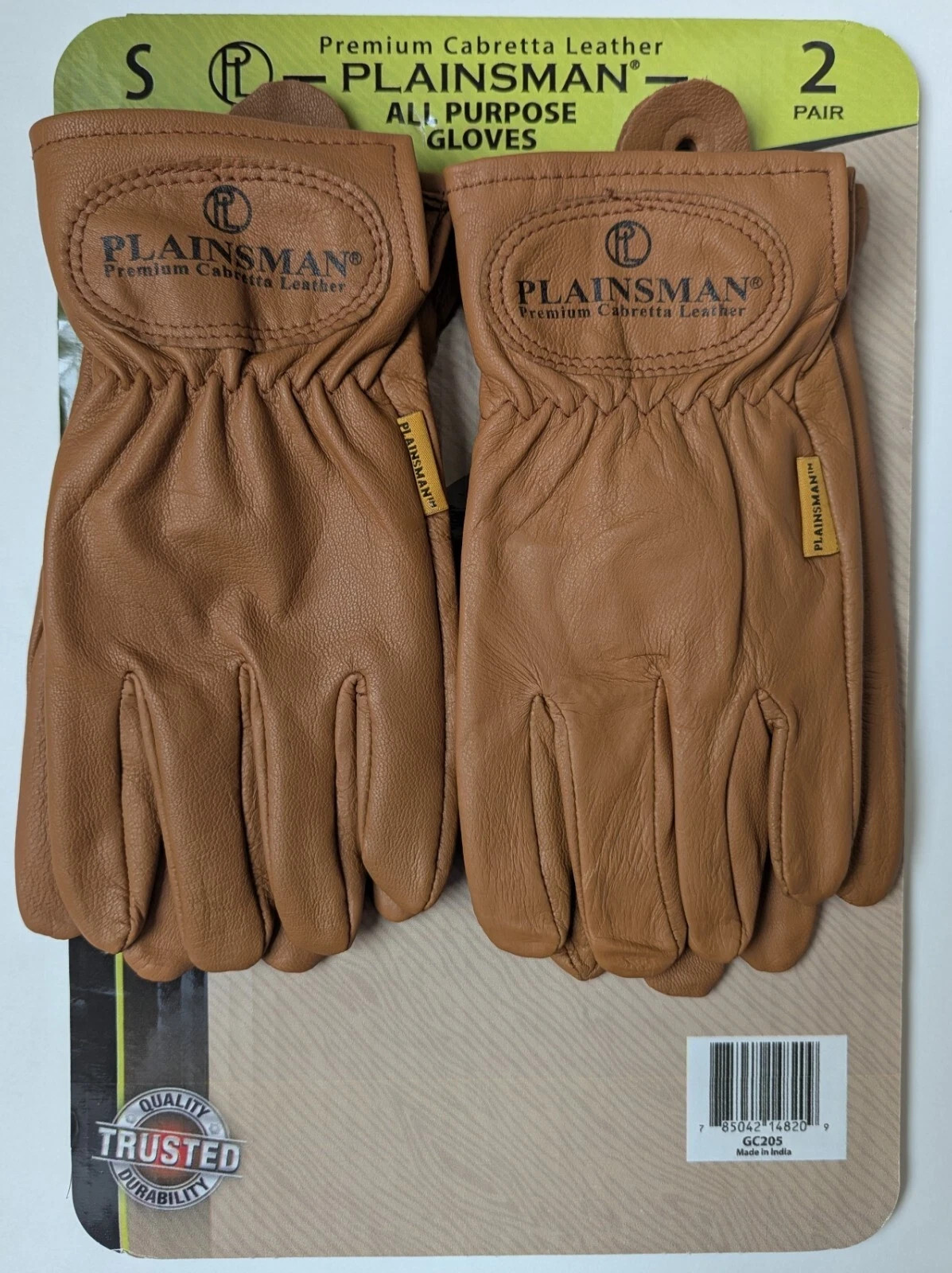 Plainsman Premium Cabretta Leather All Purpose Gloves Brown Small