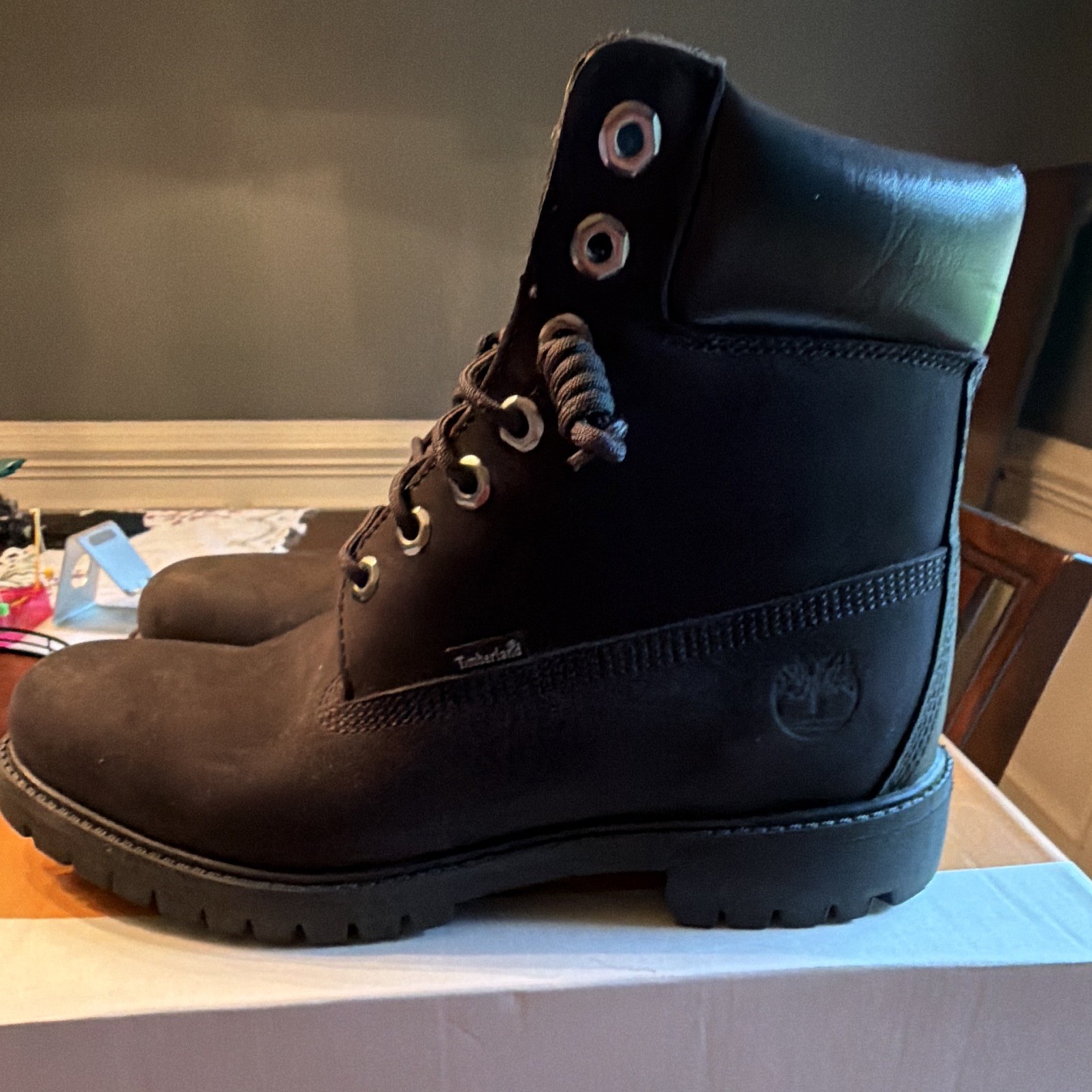 Timberland Waterproof Nubuck Ankle Boots Black Men’s US 9 M Round Toe