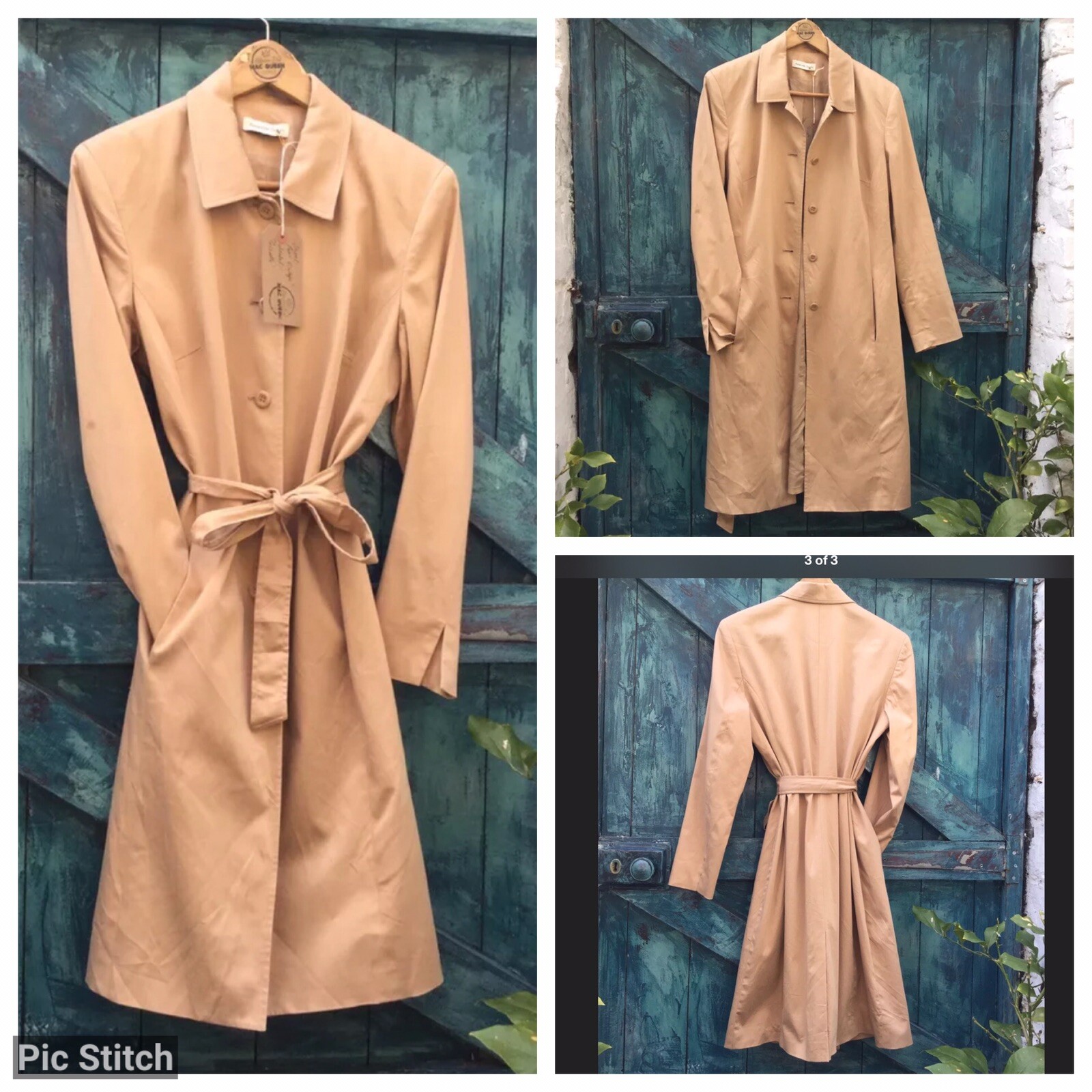 Womens Coat Beige Amanda Smith Designer Raincoat Trench Coat Free U.K. PP