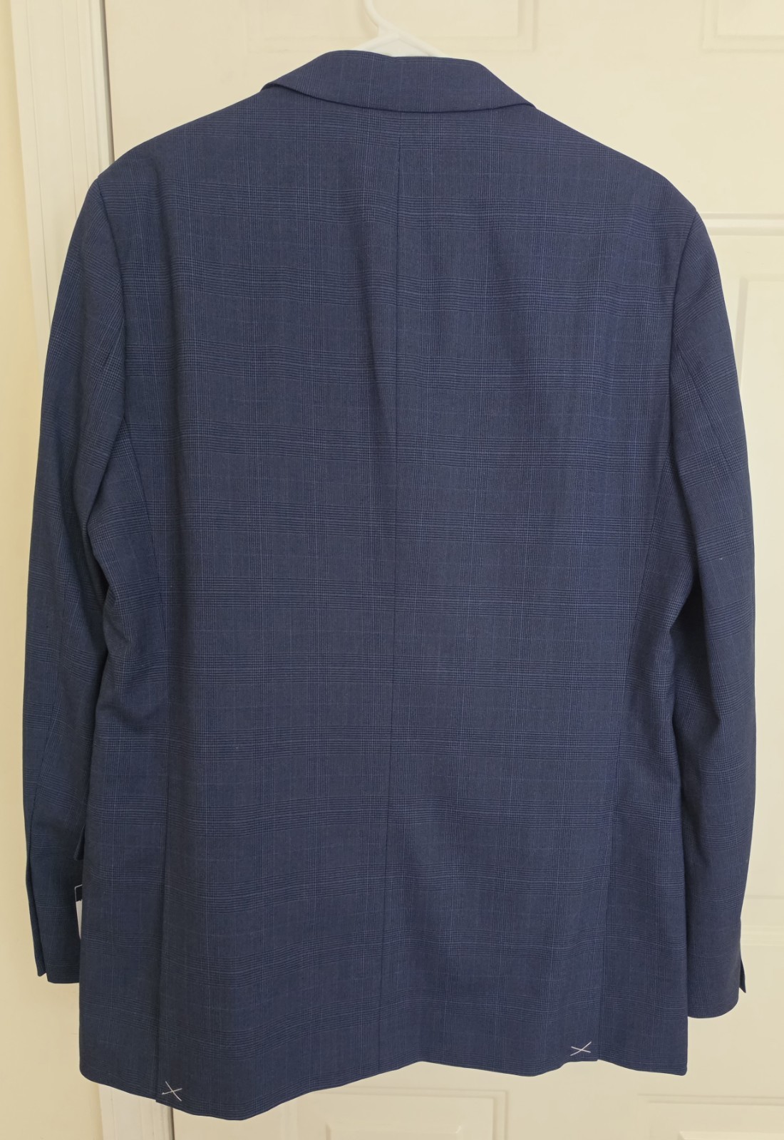 Nautica Mens Modern Fit 2 Piece Blue Plaid Suit 40 L/ 34 W Active Stretch NWT