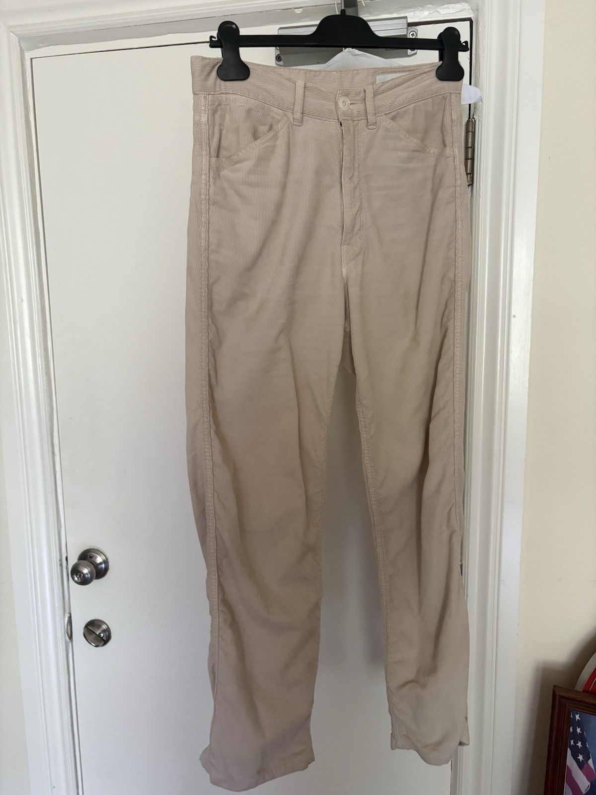 LEMAIRE Beige Straight Leg Corduroy Pants Size 46 29″ Waist