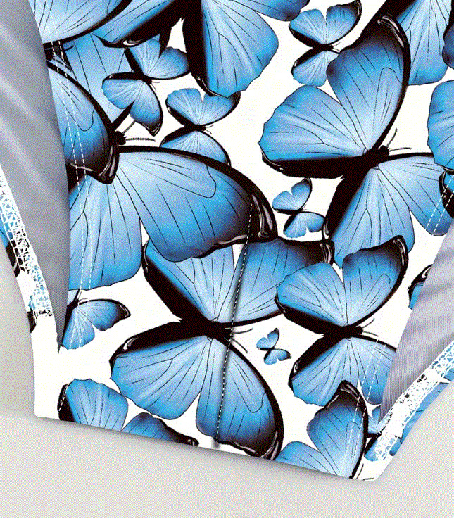 New Men’s Sexy “Blue Butterflies” Bikini Brief w/Enhancing Contoured Pouch-Gay
