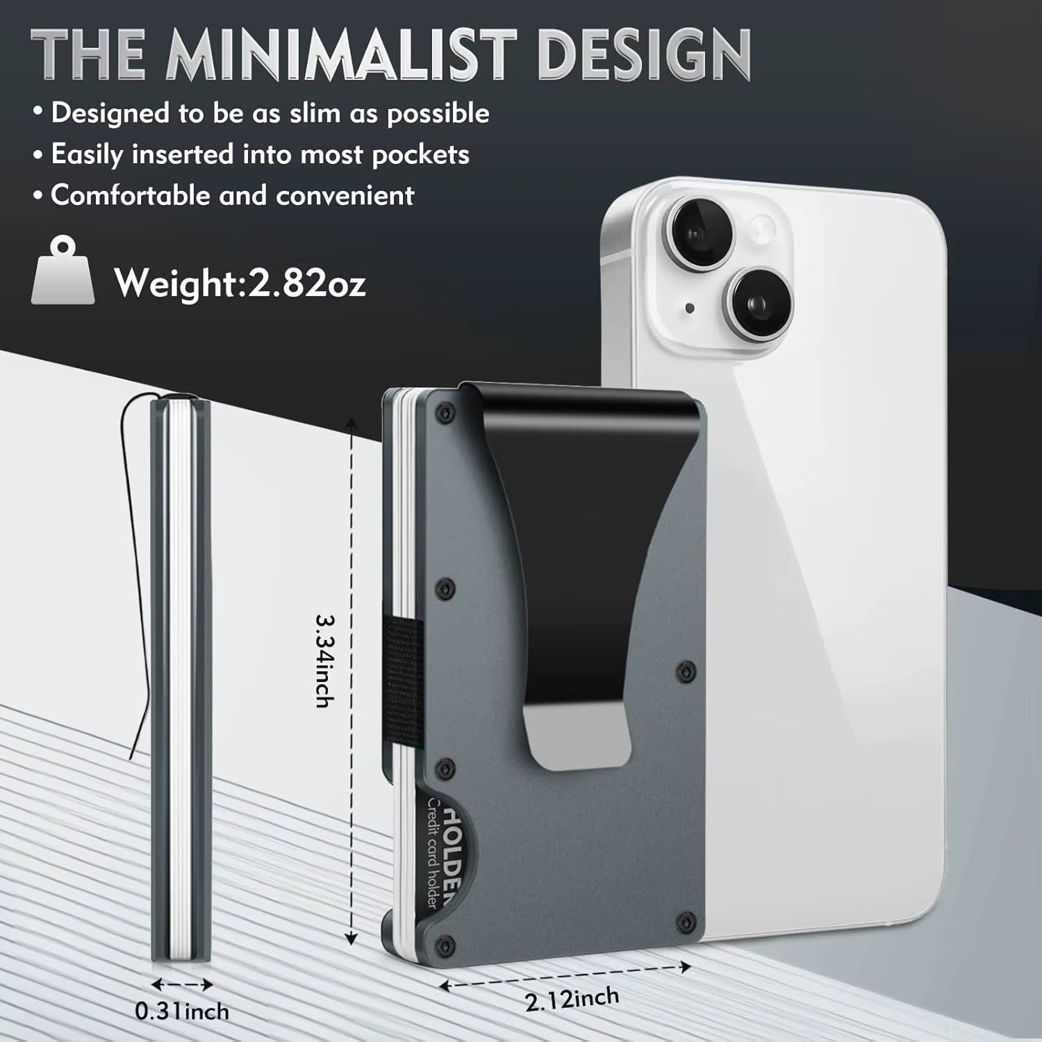 Leatherboss Men’s RFID Blocking Slim Money Clip Minimalist Wallet Card ID Holder