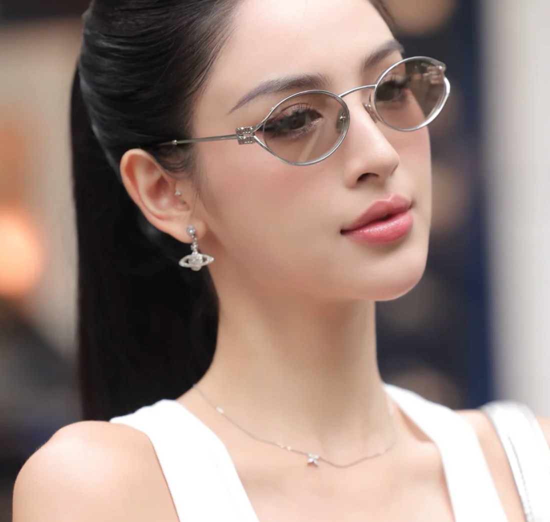 MIU MIU MU 52YS 1BC10F Women’s Silver Ivory / Silver Mirror Lens Sunglasses