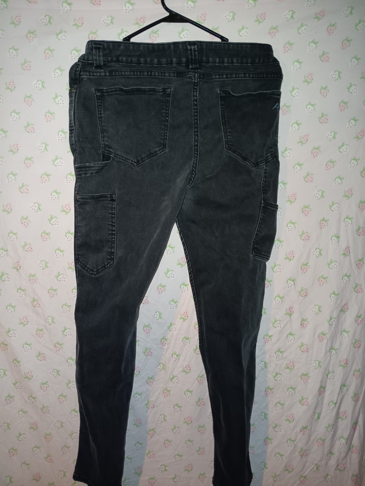 Ridgecut Women’s Black Dark Wash Denim Skinny Jeans Mid Rise 5-Pocket Button