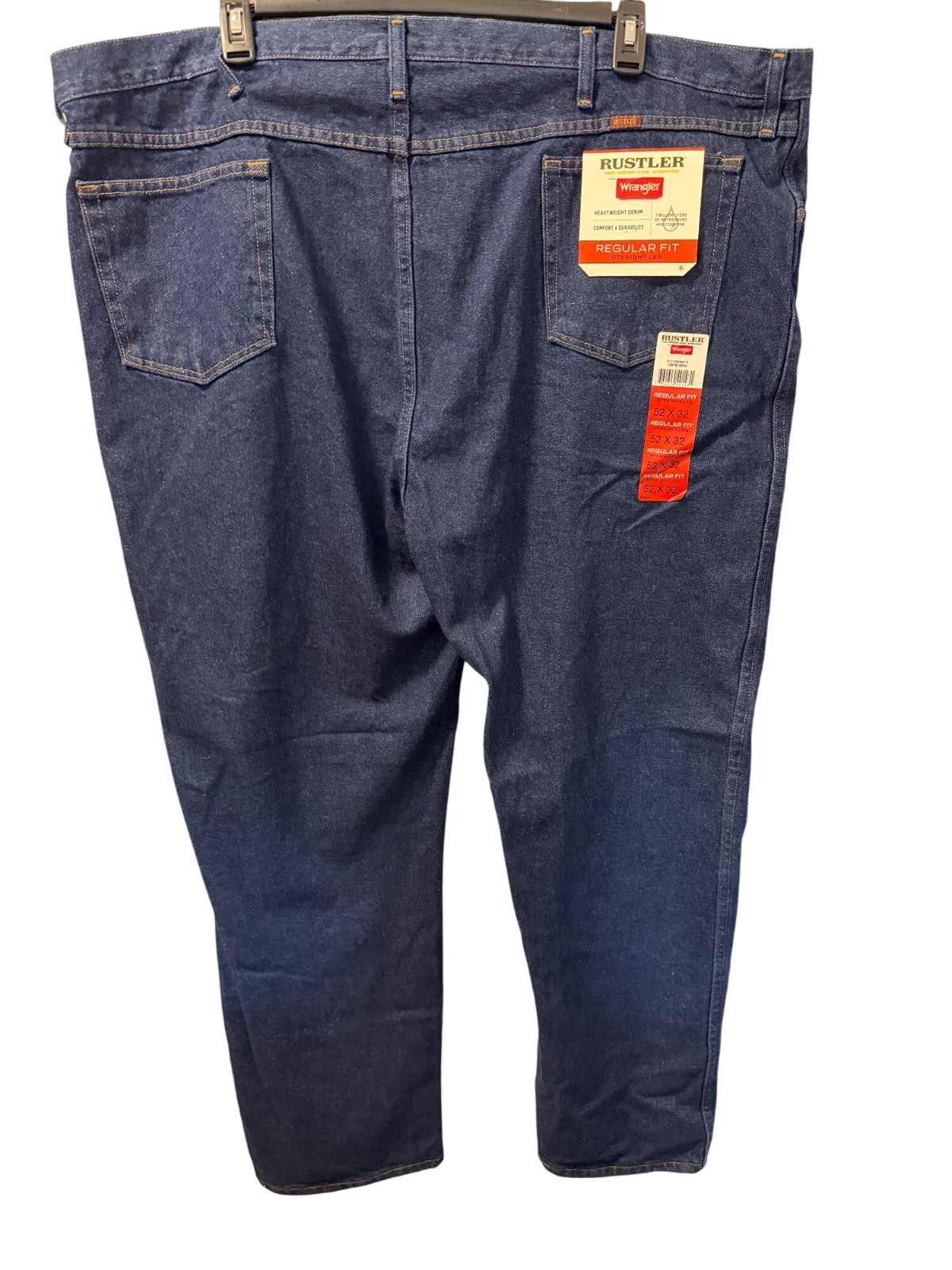 Rustler By Wrangler Mens Regular Fit Jeans 52×32 Blue Denim Jeans. NWT