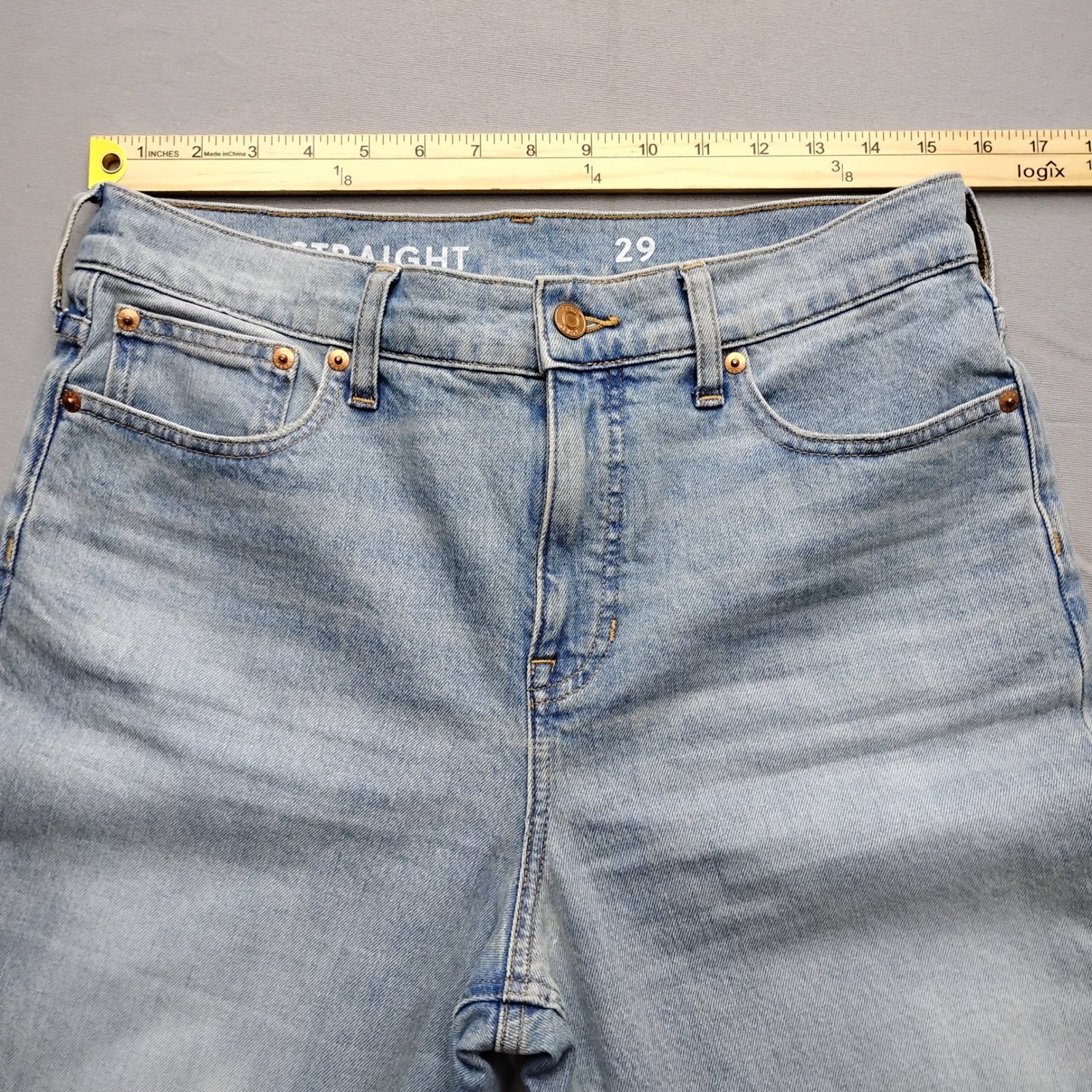 J.Crew Classic Straight Leg Jeans Light Wash Organic Cotton Candiani Denim 29