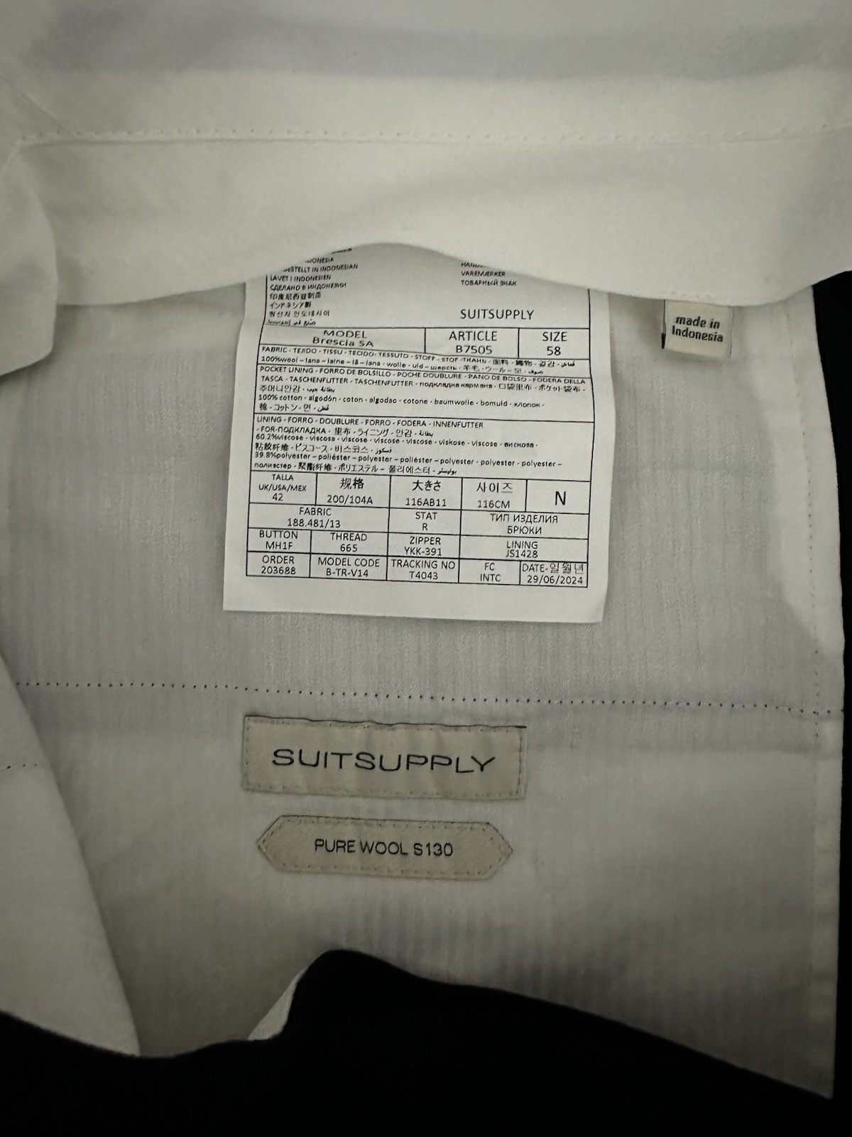 SUITSUPPLY Navy Birds Eye Suit Size 46R “Havana” Pants 37×29 Brescia NWT $900