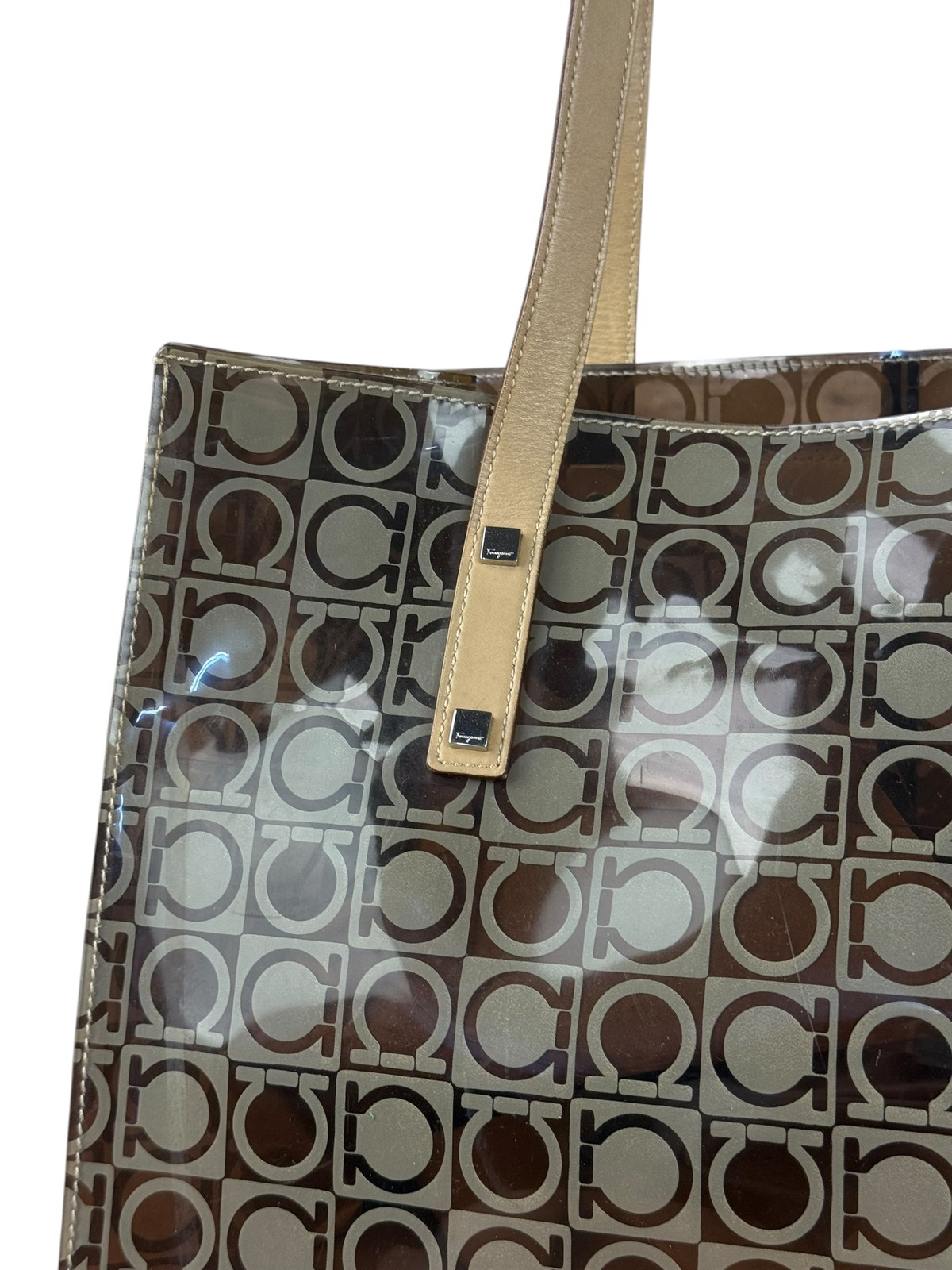 Size OS – Salvatore Ferragamo Gancini Vinyl Tote/Hand Bag / Pre-Owned