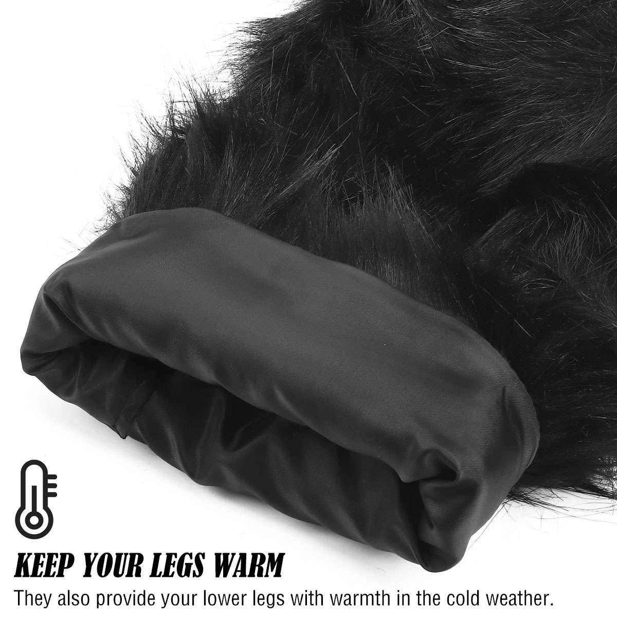 Womens Faux Fur Leg Warmer Boots Socks Fluffies Boot Cover Warming Foot Sleeve