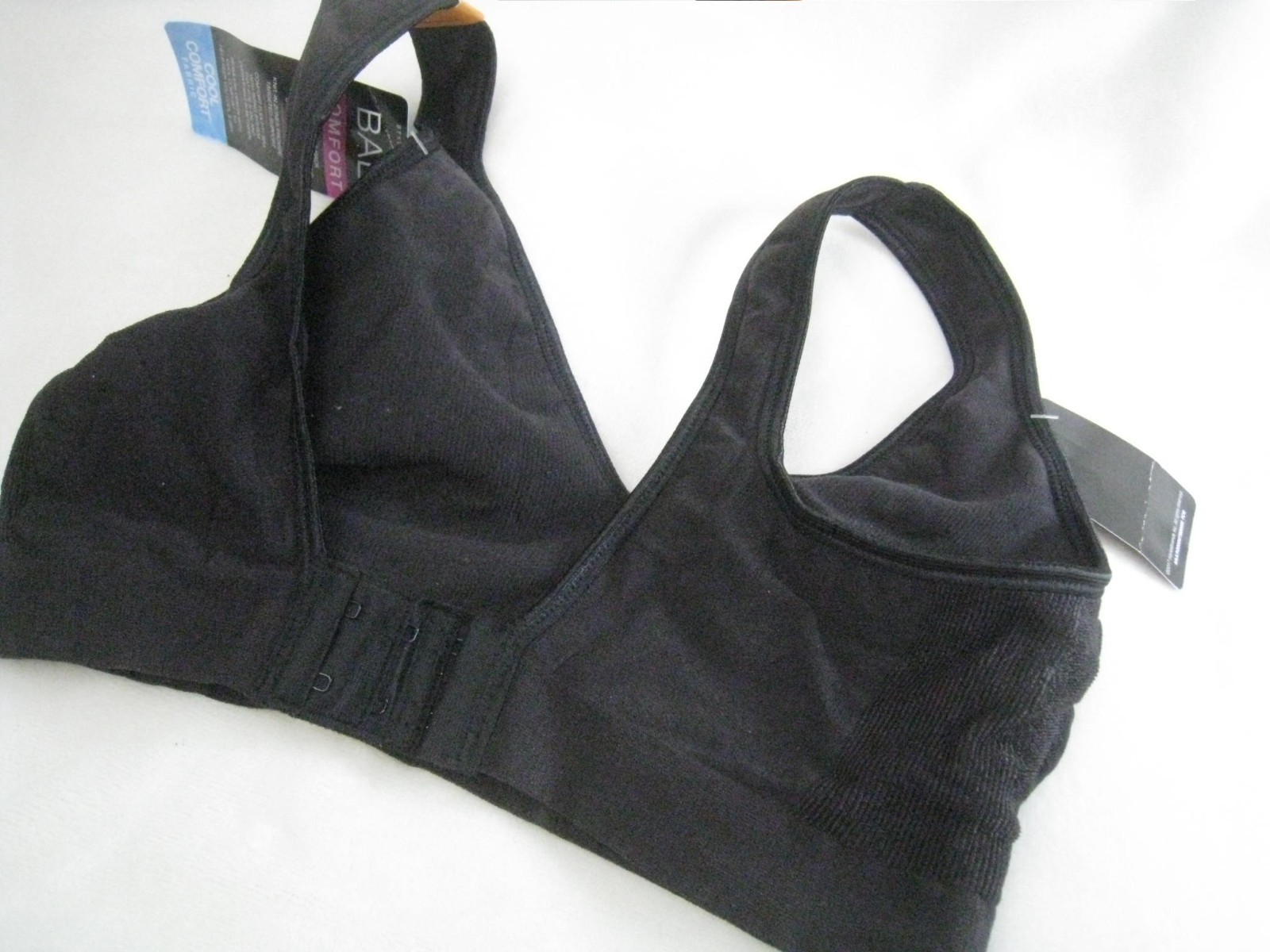Bali Comfort black (S) flex-fit bra NWT NEW DF3484 XBK SMALL no-slip straps