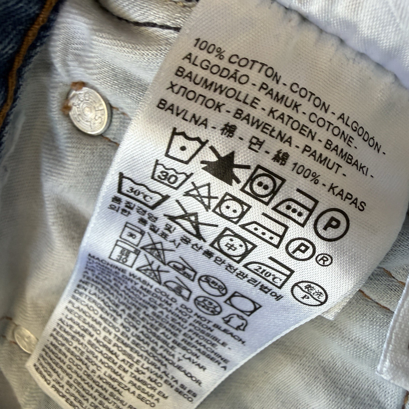 Levis 505 Straight Leg Relaxed Fit Jeans Mens 33×30 Blue Grunge Distressed Denim