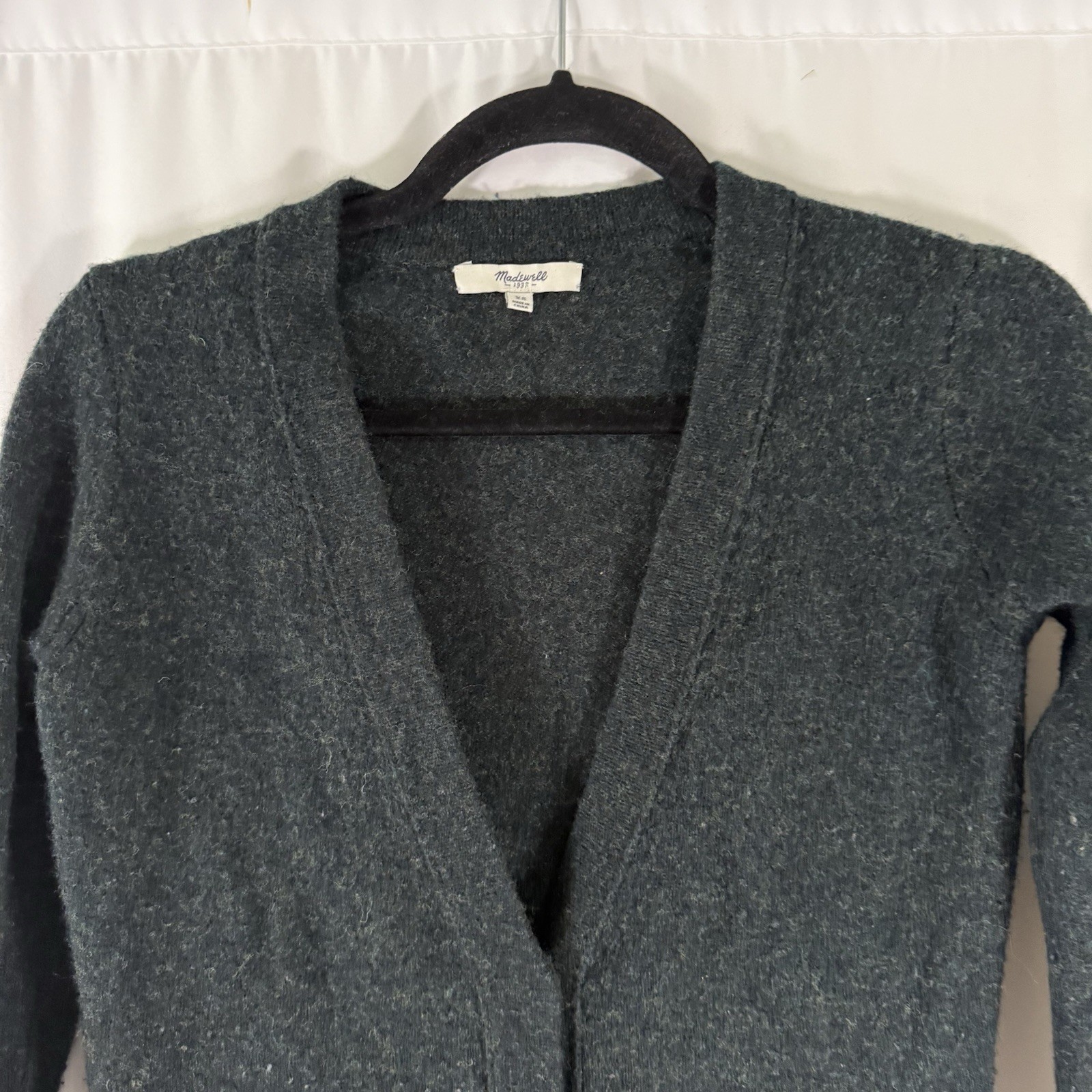 Madewell 100% Merino Wool Cardigan Sweater Women’s XS Green Button Up VNeck
