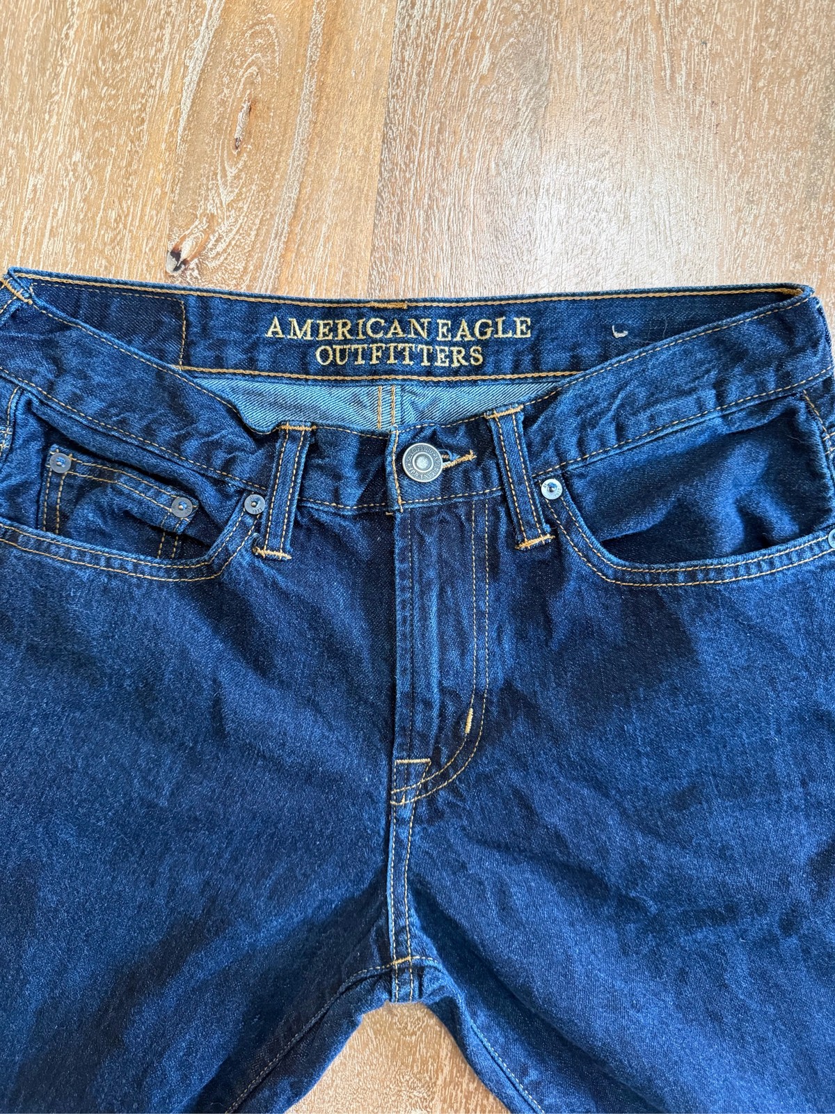 American Eagle Outfitters Mens Dark Wash Blue Straight Leg Jeans 30 x 32