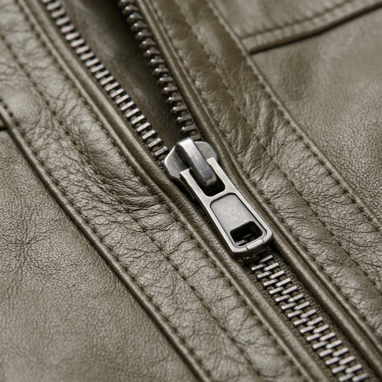 Men’s Khaki Tan Leather Jacket – Slim Fit Cafe Racer Biker Jacket