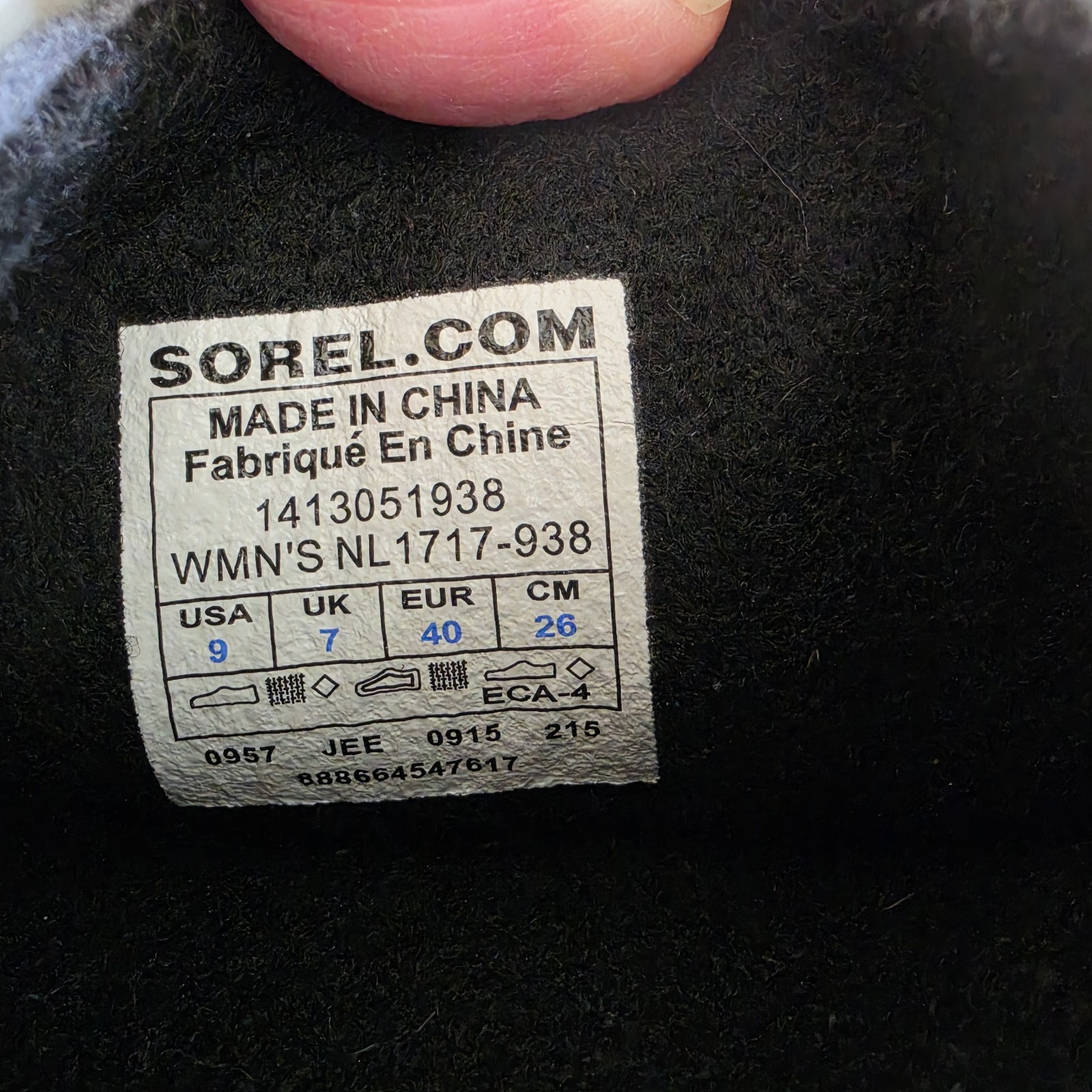 Sorel Premium Canvas Waterproof Boot Womens 9 Stone Blue NL1717-938 Lined Snow
