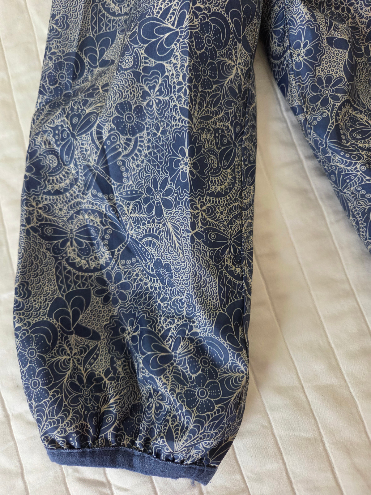 GUC Girl’s Size 10-11 FATFACE United Kingdom Blue/White Lightweight Jacket Coat