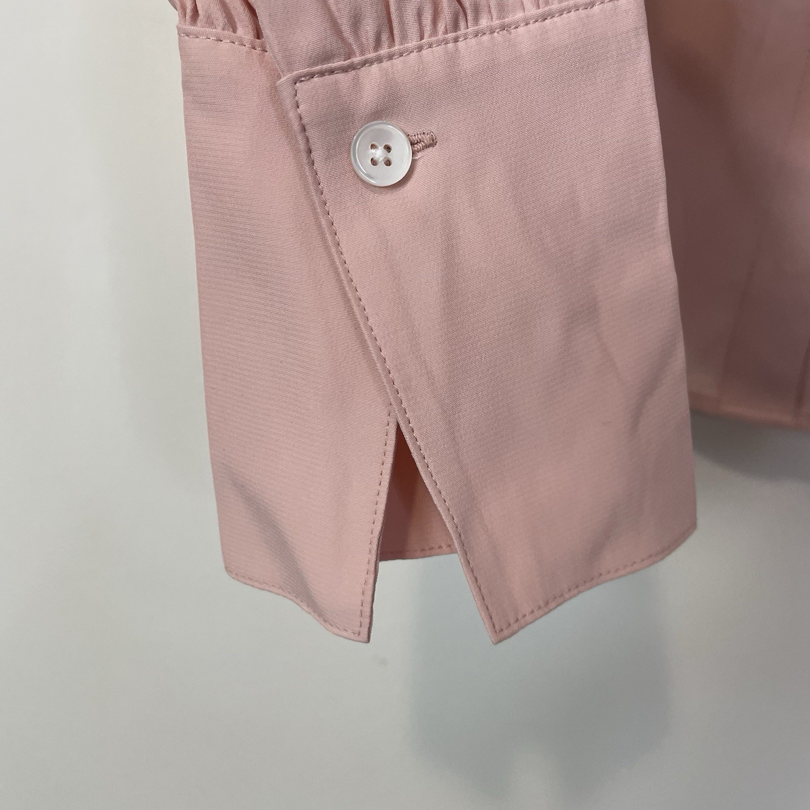 Madewell Long-Sleeve Button-Front Top Pale Blush XXS NT224 Western Elegant