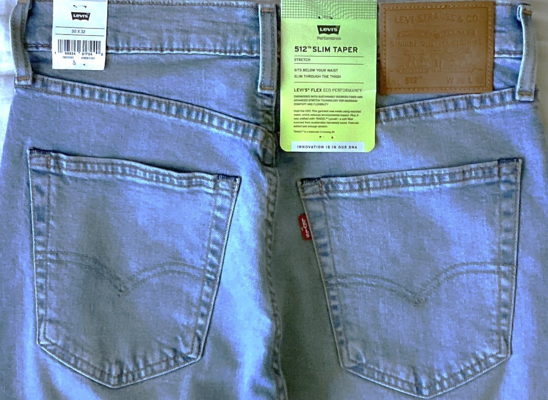 Levi’s PREMIUM LOT 512 SLIM TAPER 1183 Light Blue 30×32 FLEX STRETCH NEW $90