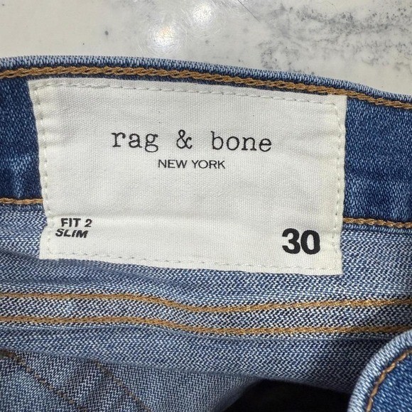 Rag & Bone Fit 2 Slim Mens Jeans Size 30 Blue Denim Casual Modern