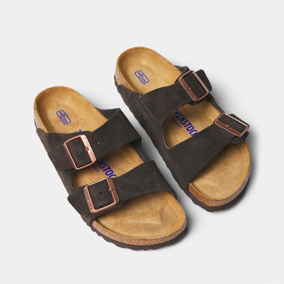 Birkenstock Arizona Classic Mocha Suede Leather Soft Footbed Unisex Sandals