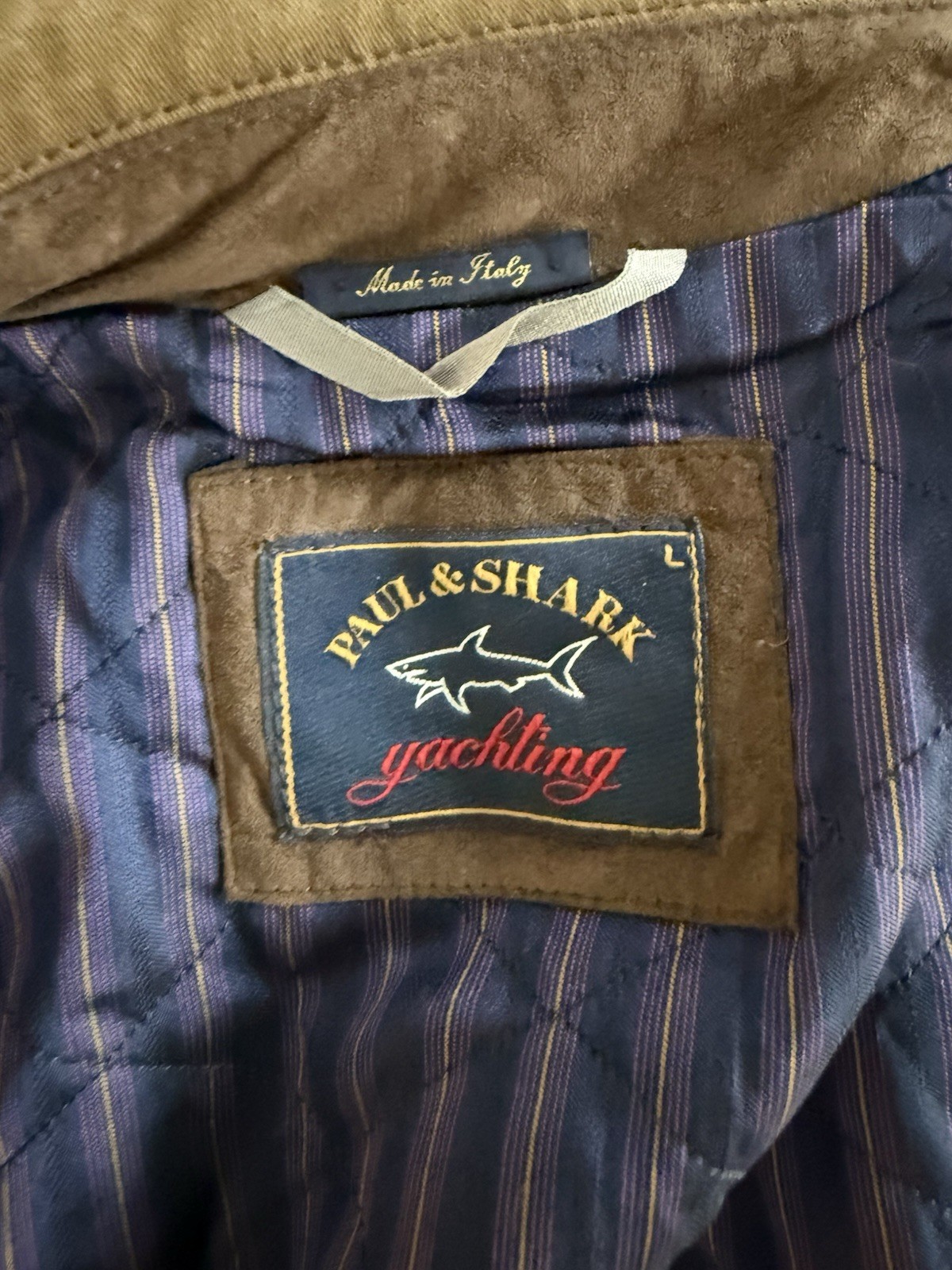 Paul & Shark Yachting Italy Jacket Brown Tan L Zip/Button