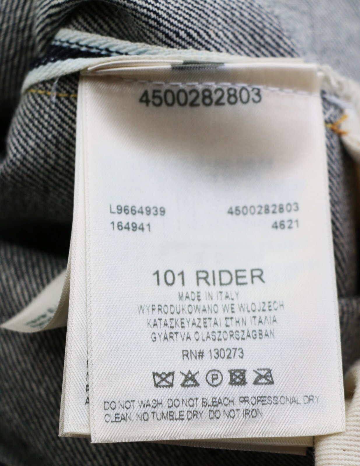 Lee 101 Rider Men’s Jeans Japanese Dry Selvedge Denim 13.75 oz Made in Italy New