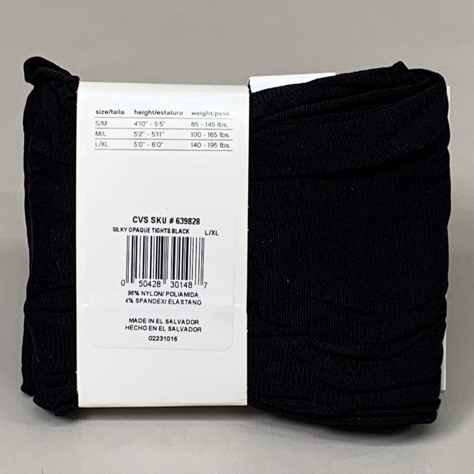 STYLE ESSENTIALS Tights Hanes Silky Opaque Size L XL Black Non Control Top