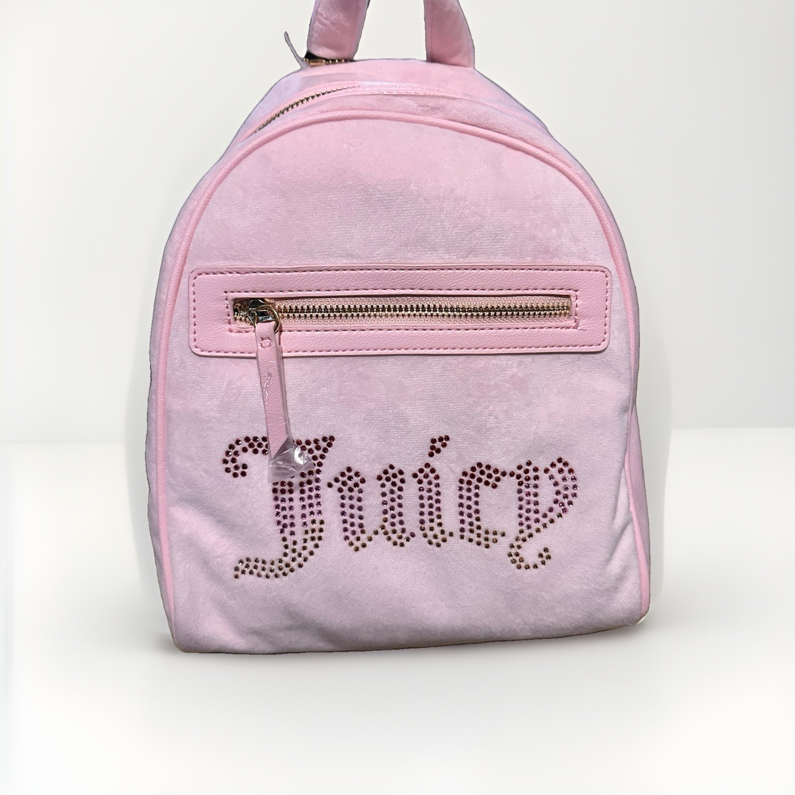 Juicy Couture Pink Mini Big Spender Backpack Rhinestone Logo w/ Front Pocket