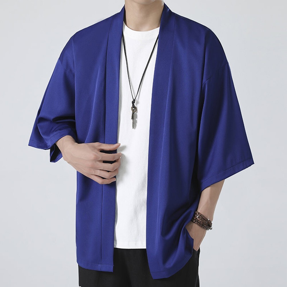 Comfy Fashion Shirt Jacket Yukata 3/4 Sleeve Cardigan Coat Japanese Kimono