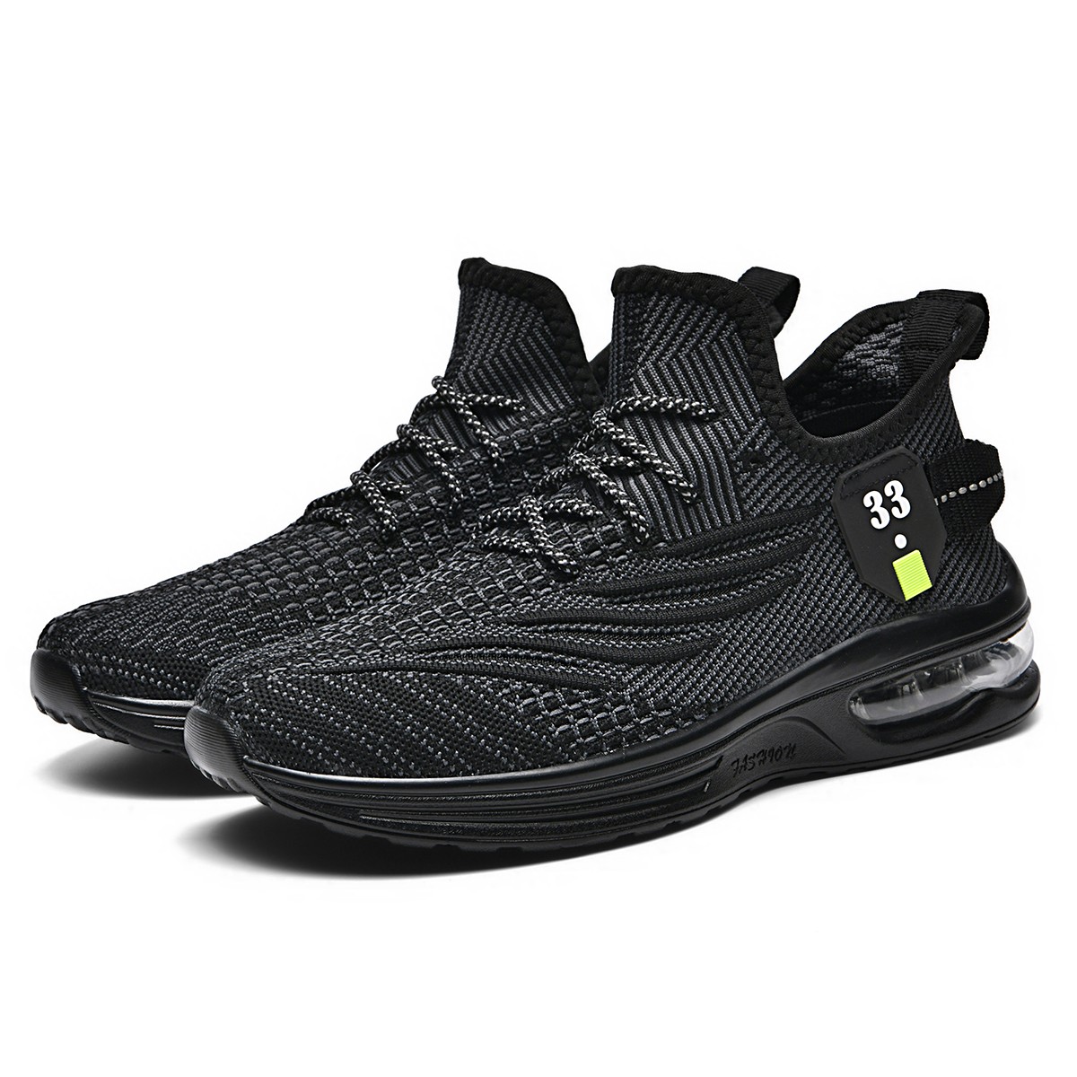 Men’s Non-slip Black Running Shoes Mesh Sports Shoes Casual Breathable Sneakers