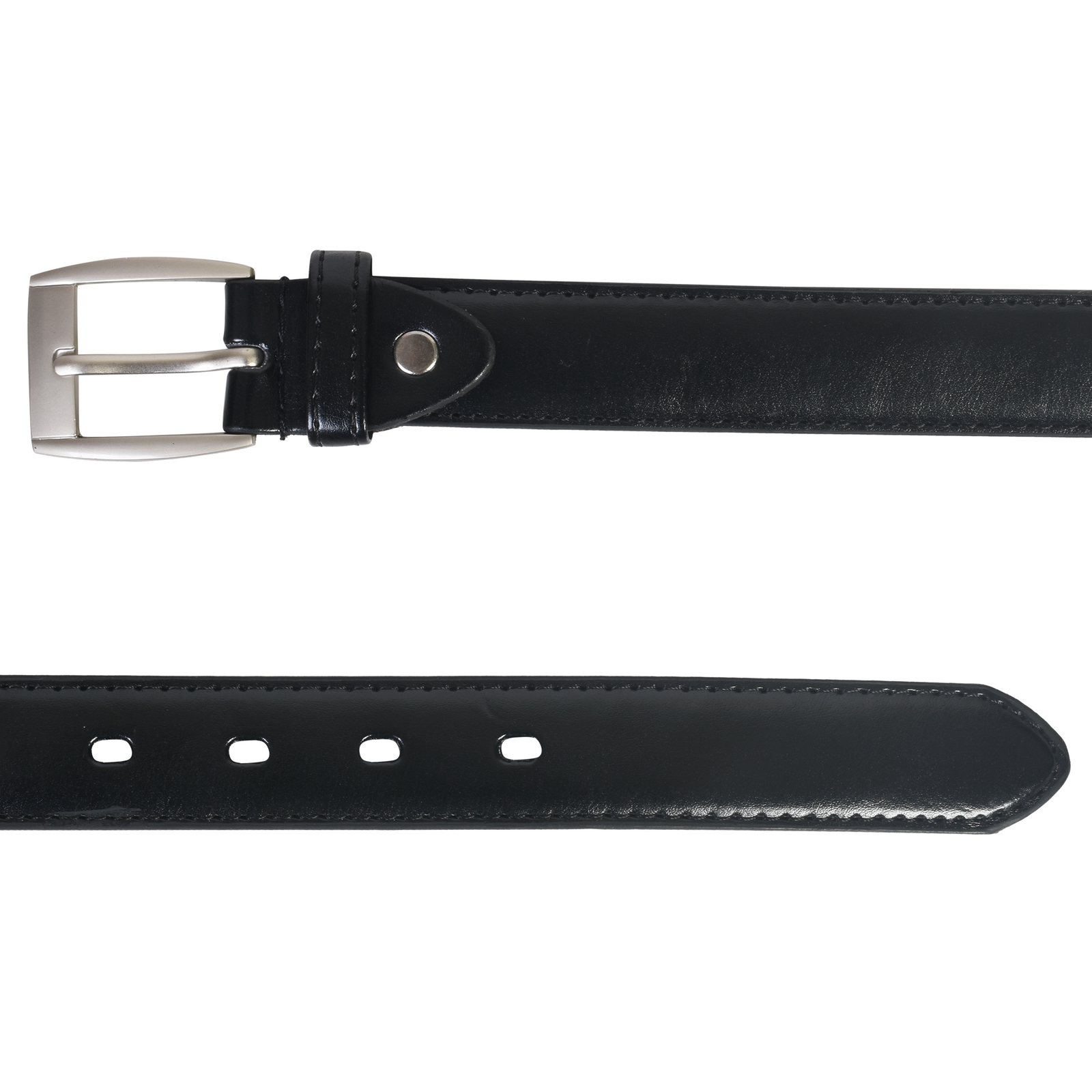 Leatherboss Genuine Leather Men Big and Tall Dress Belt Set of 2 (Black & Brown)