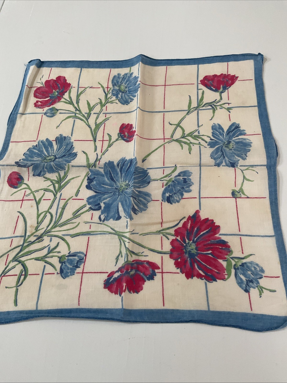 Vintage Ladies Hankies Lot Of 20 SHADES OF BLUE TONES FLORALS