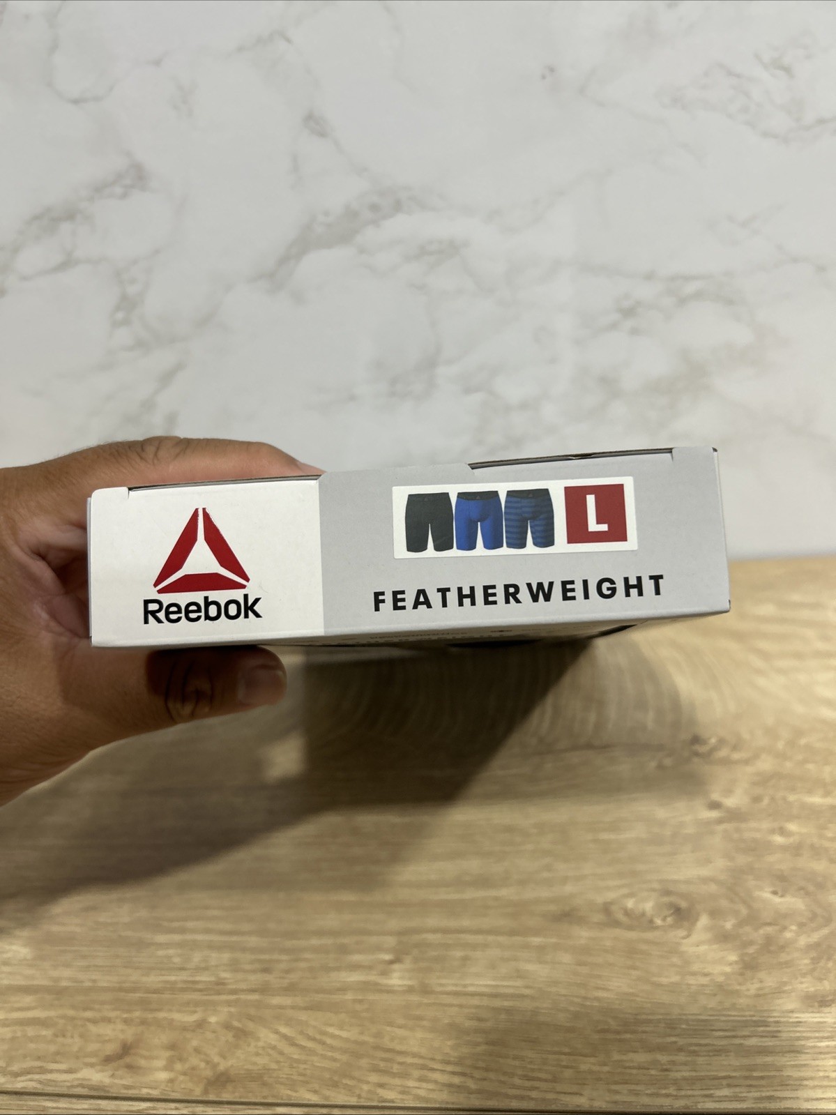 Reebok Performance Featherweight Boxer Briefs 9″ 3 Pack Size Large New