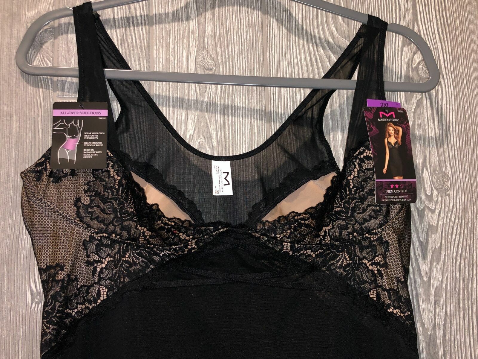 Maidenform Sensuously Shaping Wear Your Own Bra-Slip #DM2002, Beige, Black