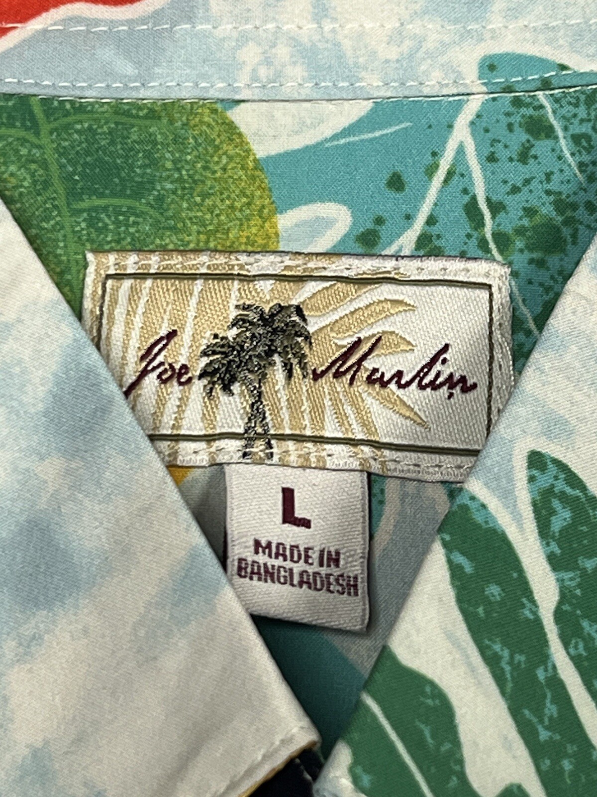 Joe Marlin Button Up Hawaiian Shirt Men Large Vibrant Floral Wicking Fishing NWT