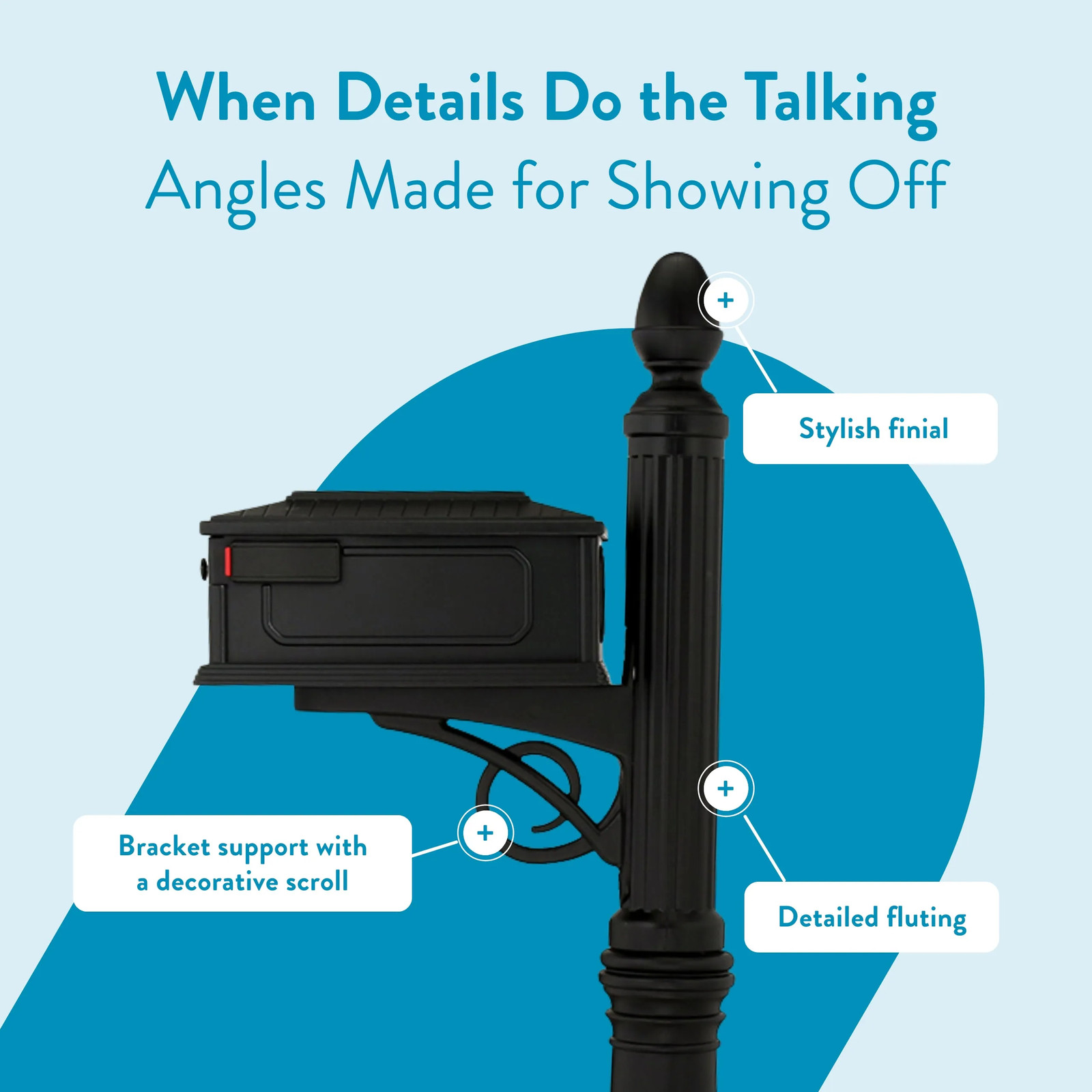 Architectural Mailboxes Stratford Plastic Standard Mailbox Black with Post|16035