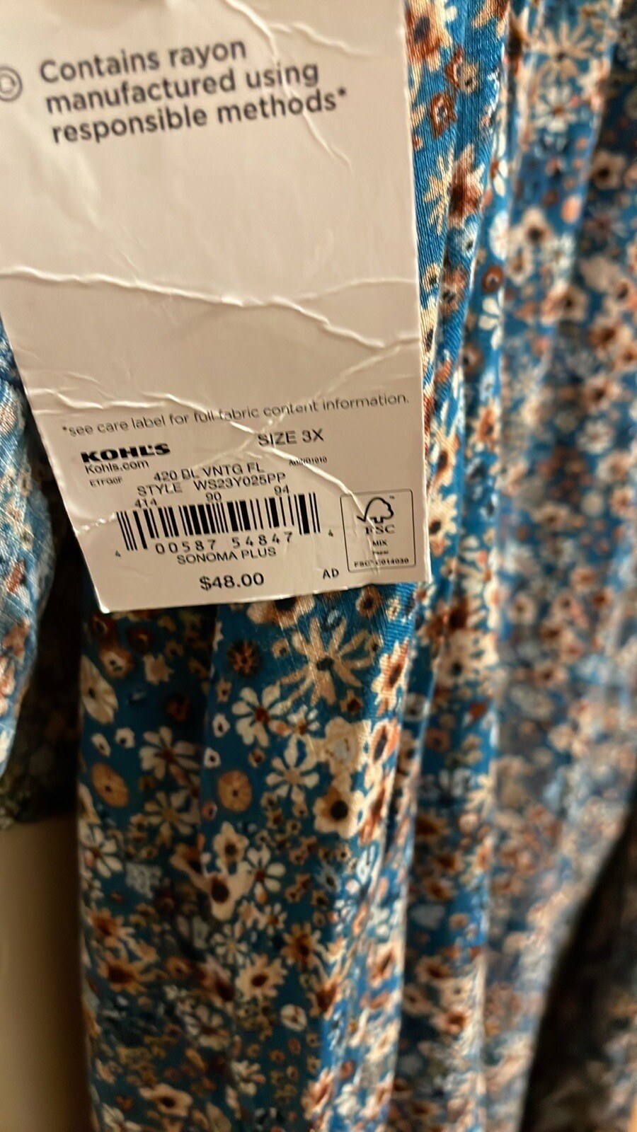Ladies High Low Floral Skirt 50” Waist 30” Length Front 50” Back 3X Orig $48
