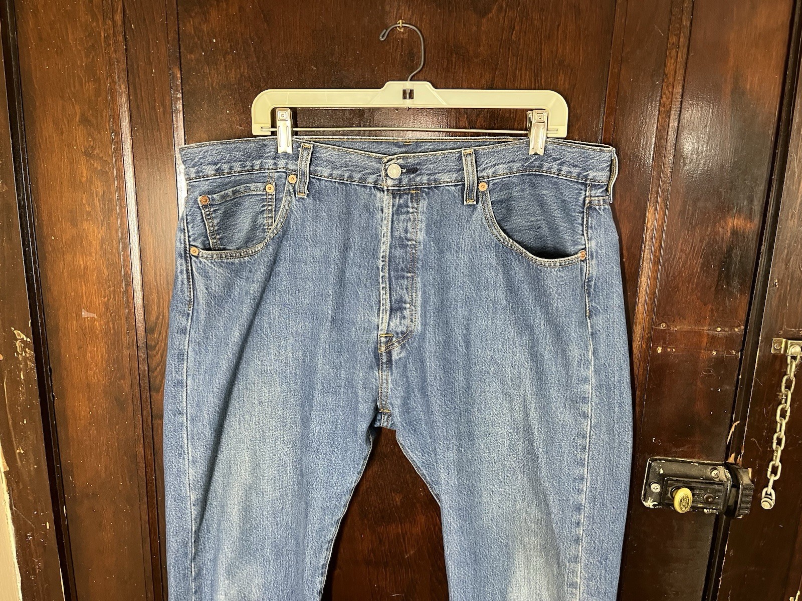 Levis 501 Jeans Mens 38×30 (39×29) Blue Denim Straight Leg Button Fly Cotton