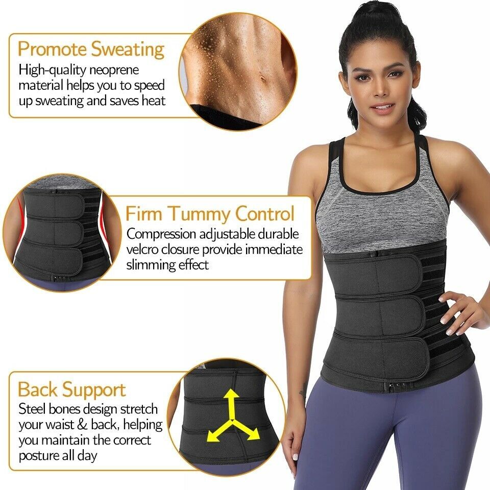 Women Waist Trainer Cincher Trimmer Belt Sauna Sweat Weight Loss Body Shaper Hot