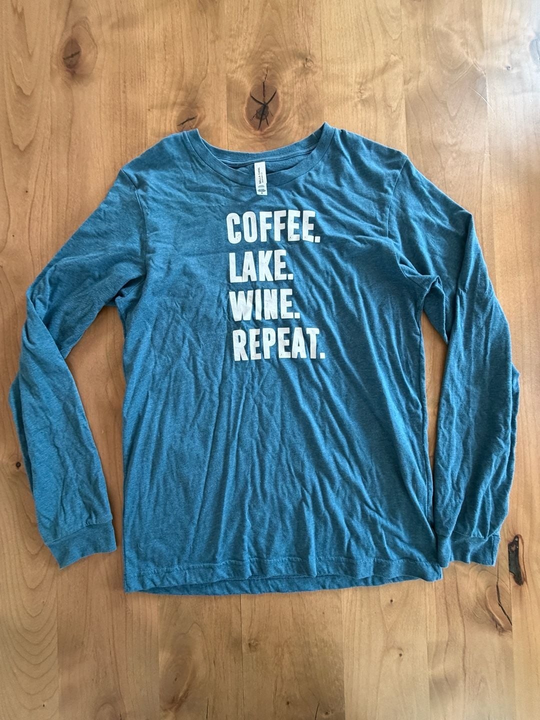 Bella+Canvas Coffee Lake Wine Repeat Long Sleeve Shirt Size M