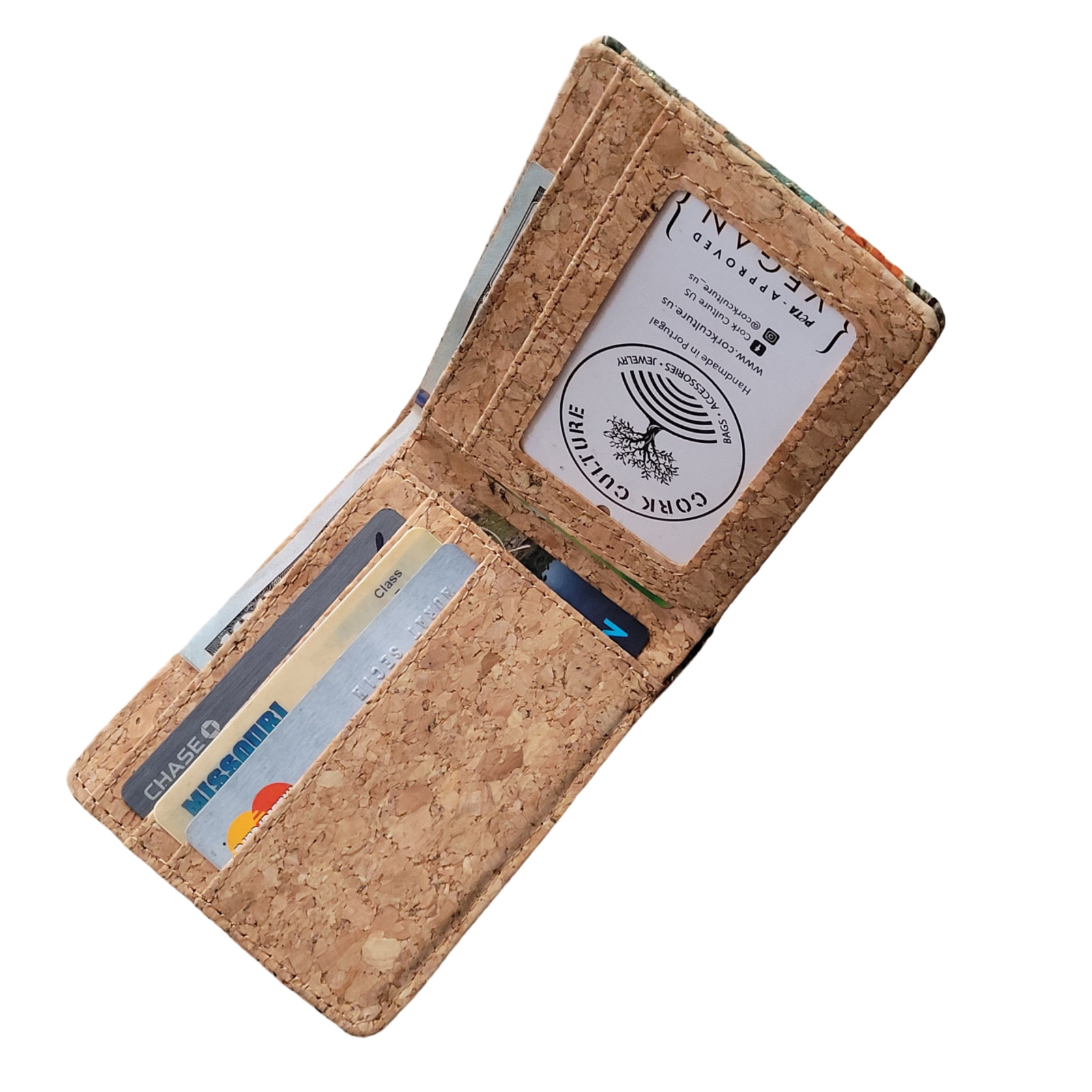 Super Slim Cork Men’s Wallet, Eco-Friendly Sustainable PETA approved V