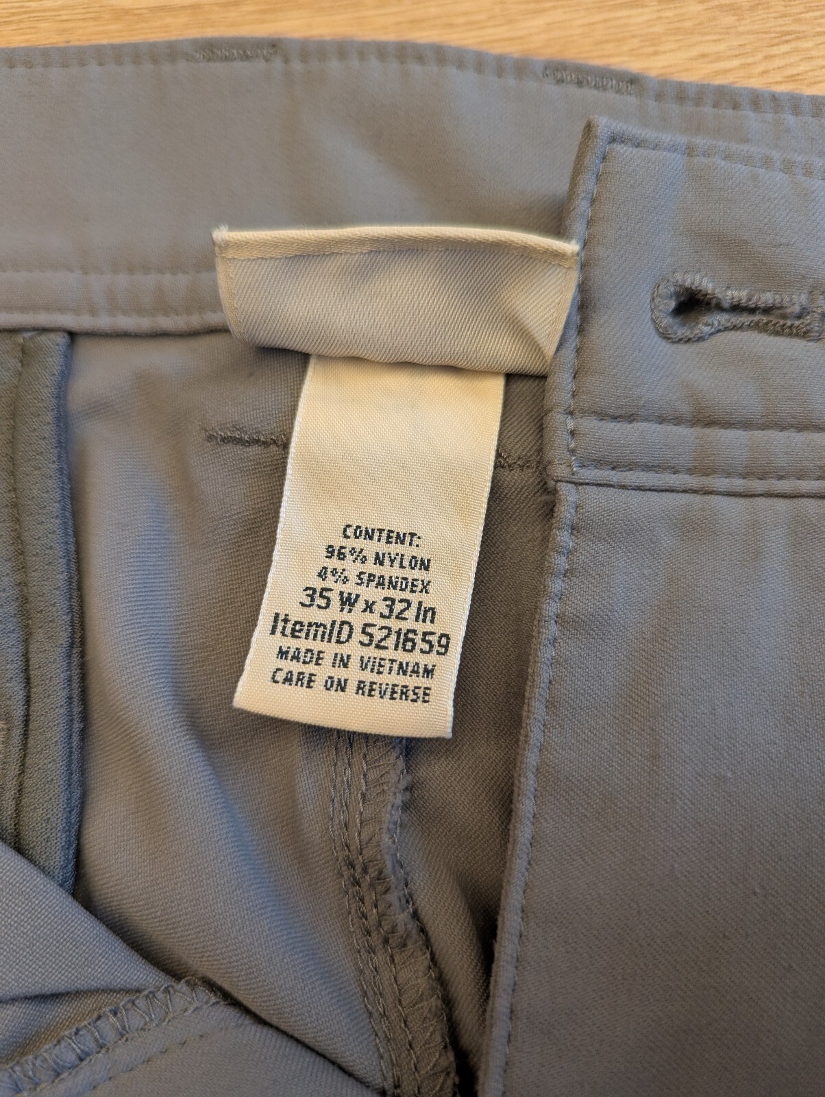 L.L.Bean Men’s Performance Pants 35×32 Gray Stretch Nylon Spandex