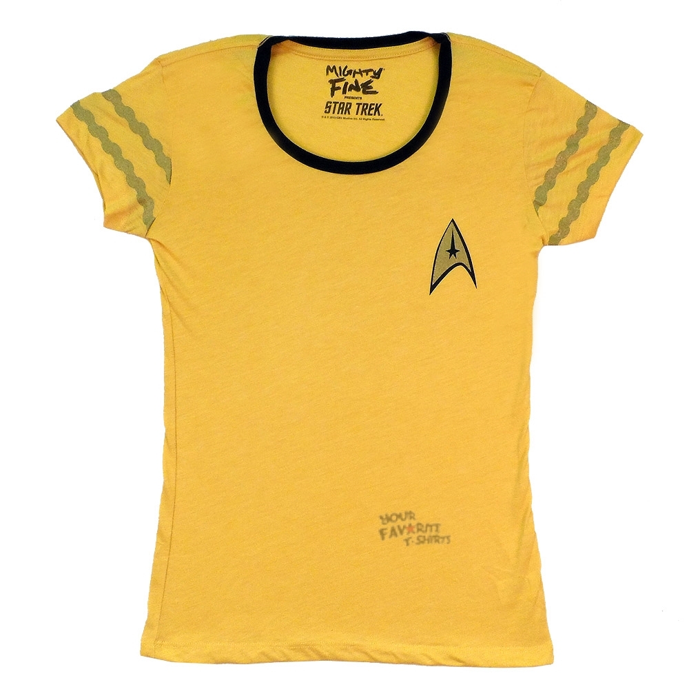 Star Trek Starfleet Uniform Gold Kirk Costume Ladies Junior T-Shirt