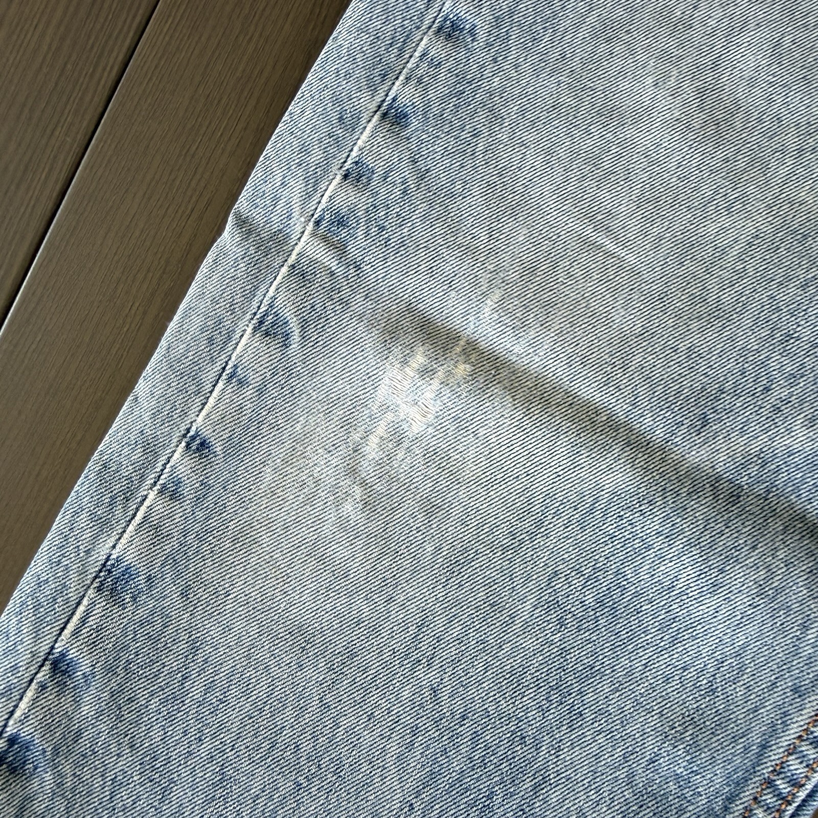 Levis 505 Straight Leg Relaxed Fit Jeans Mens 33×30 Blue Grunge Distressed Denim