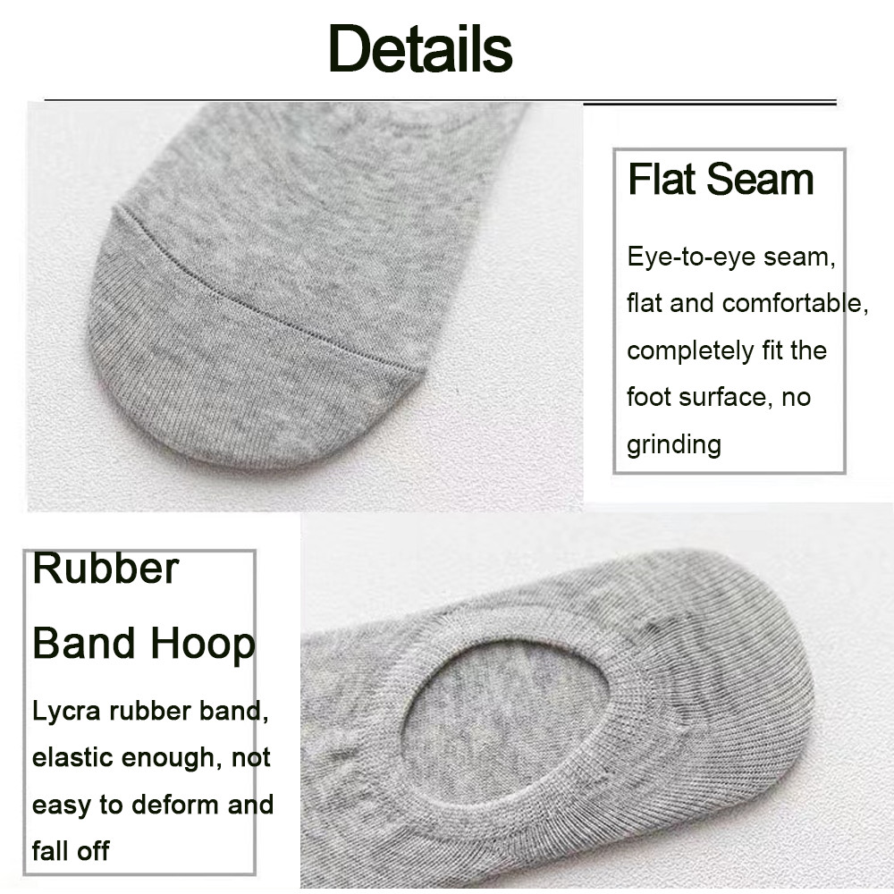3-12 Pairs Men Invisible No Show Nonslip Loafer Low Cut Solid Cotton Socks US
