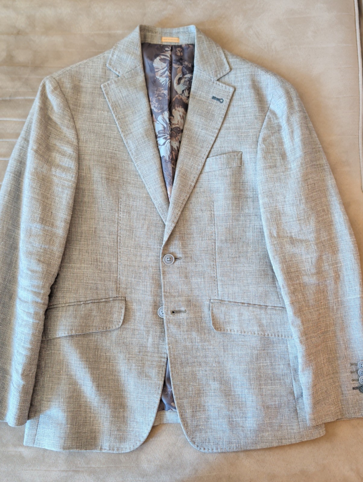Joseph Abboud Wheat Gray Linen Blend Blazer 36S
